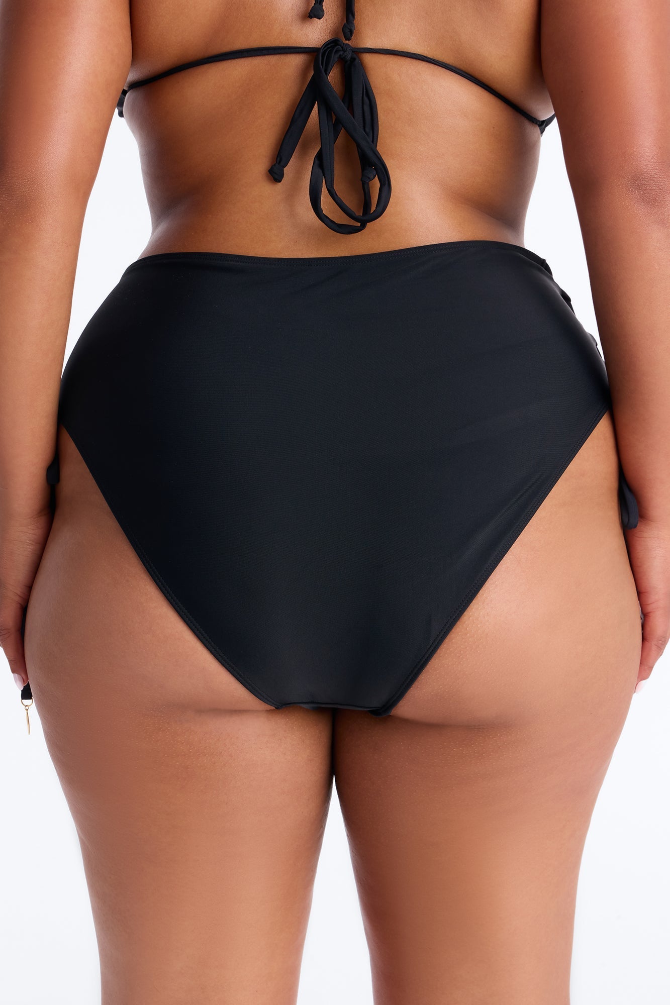 Tie Me Down Lace Up High Waist Bikini Bottom - Black Fashion Nova