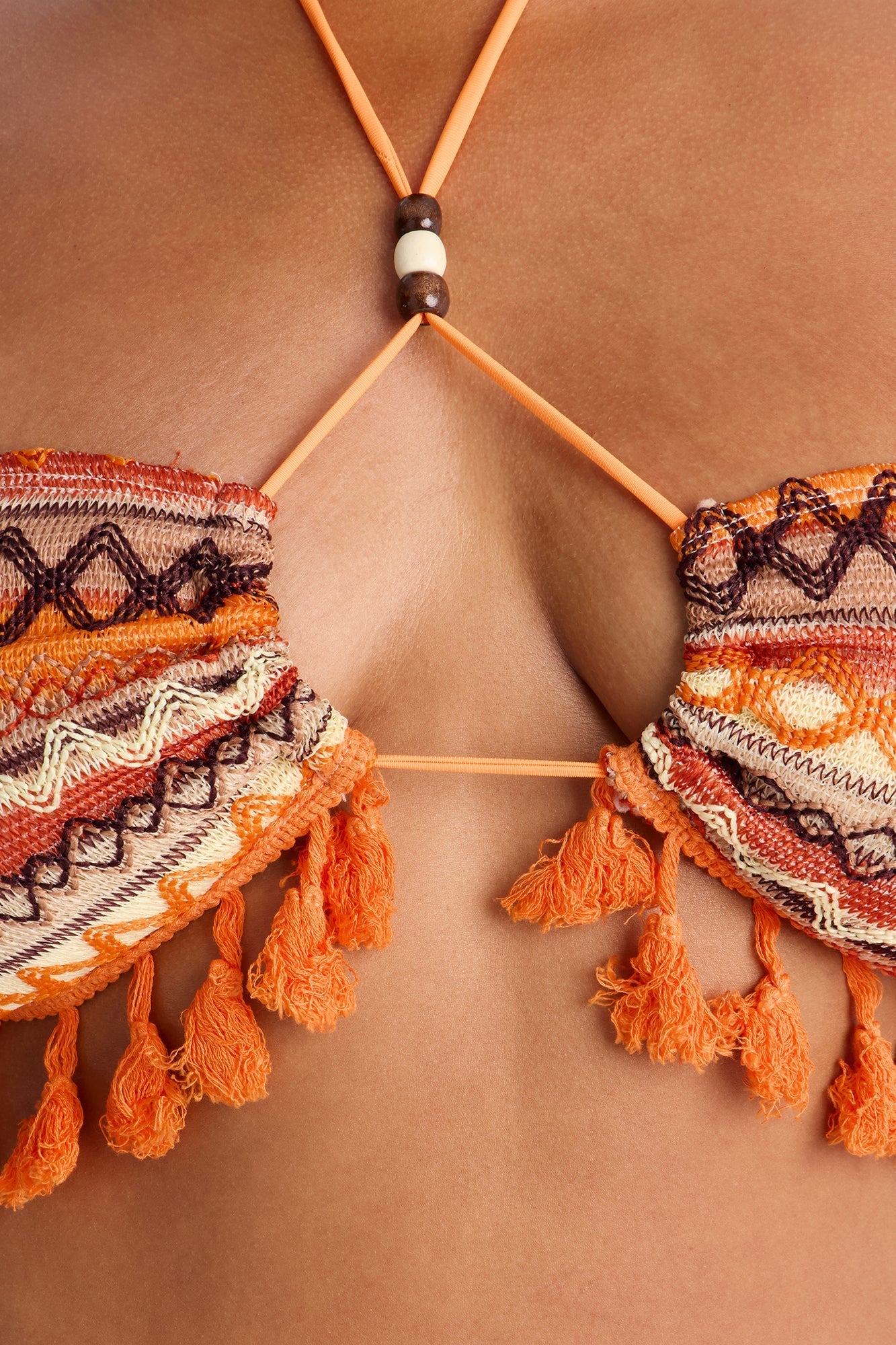 Promised Forever Bikini And Sarong - Orange/combo Fashion Nova