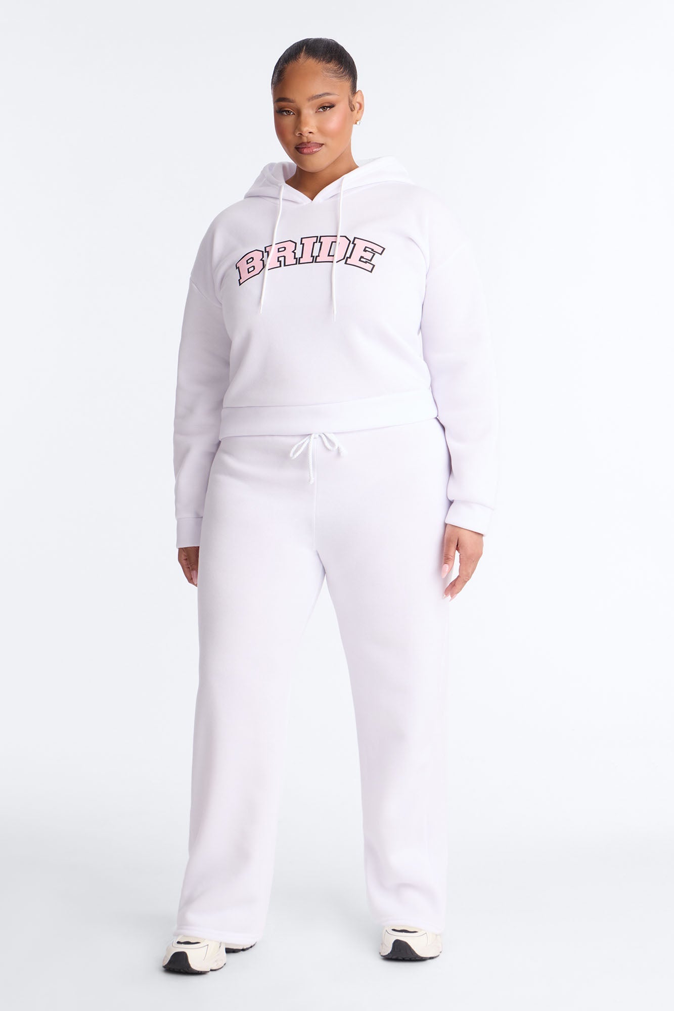 Bride Hoodie & Pant Set - White/Pink