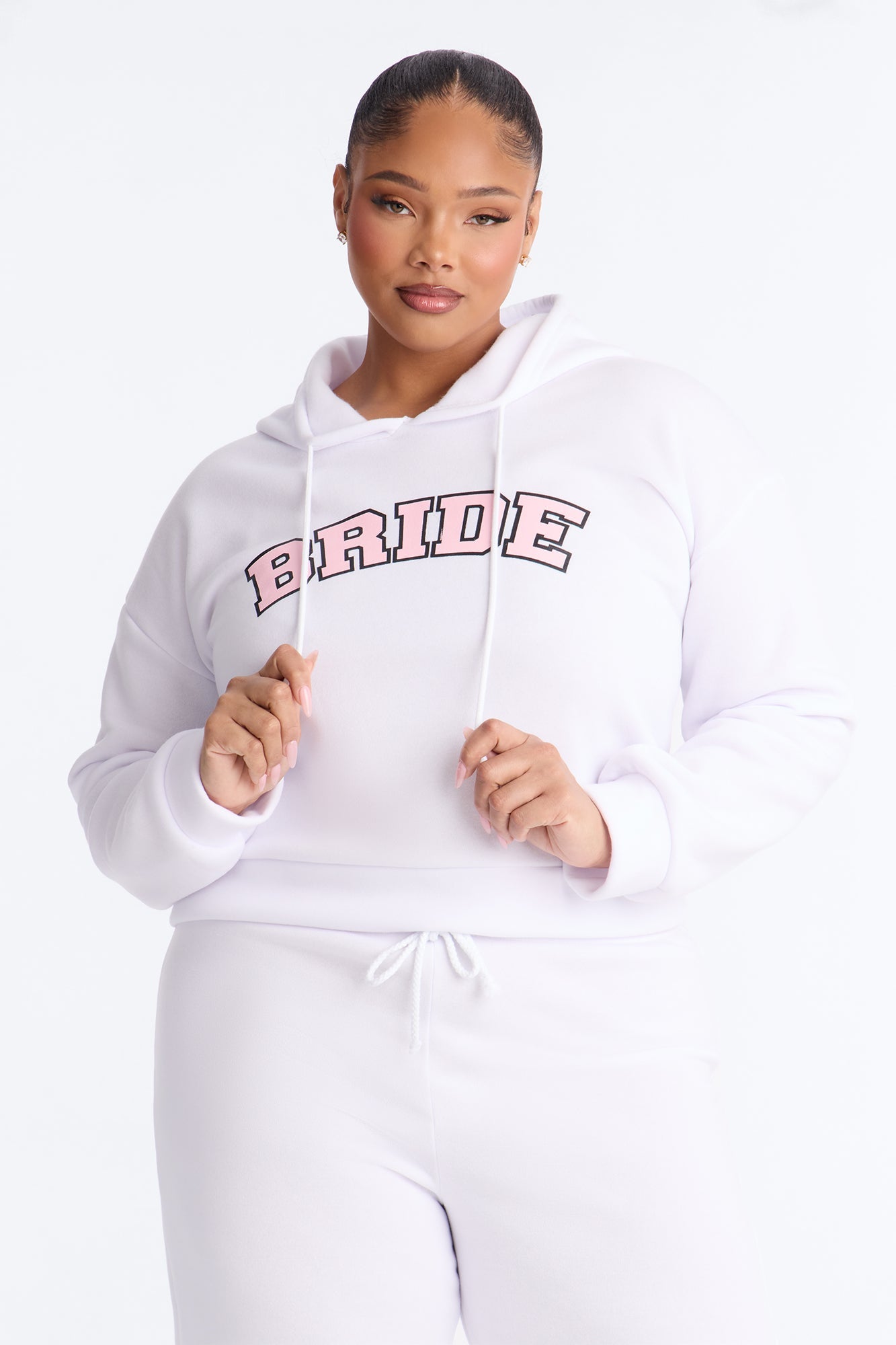 Bride Hoodie & Pant Set - White/Pink