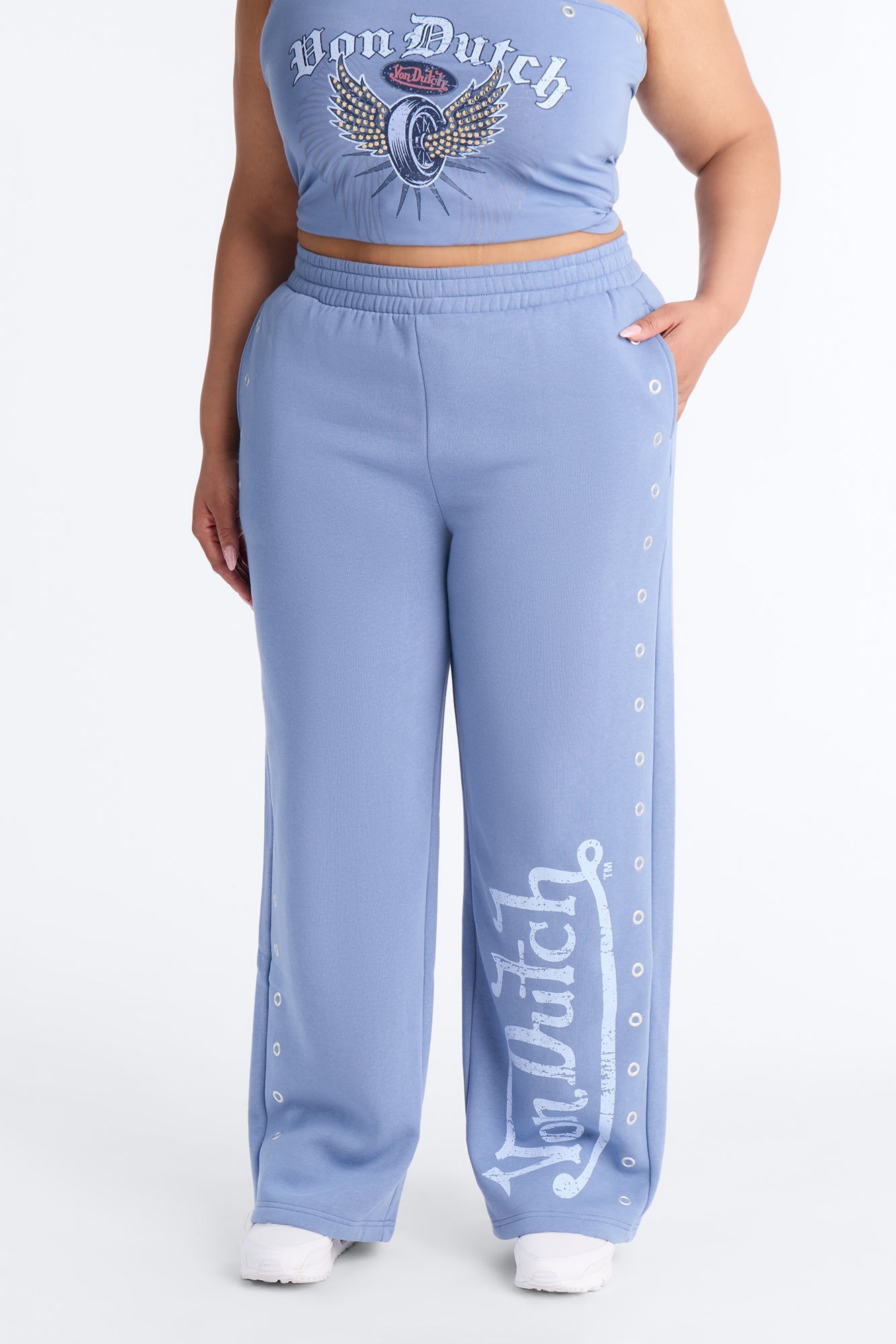 Von Dutch Rocker Grommet Pant - Light Blue