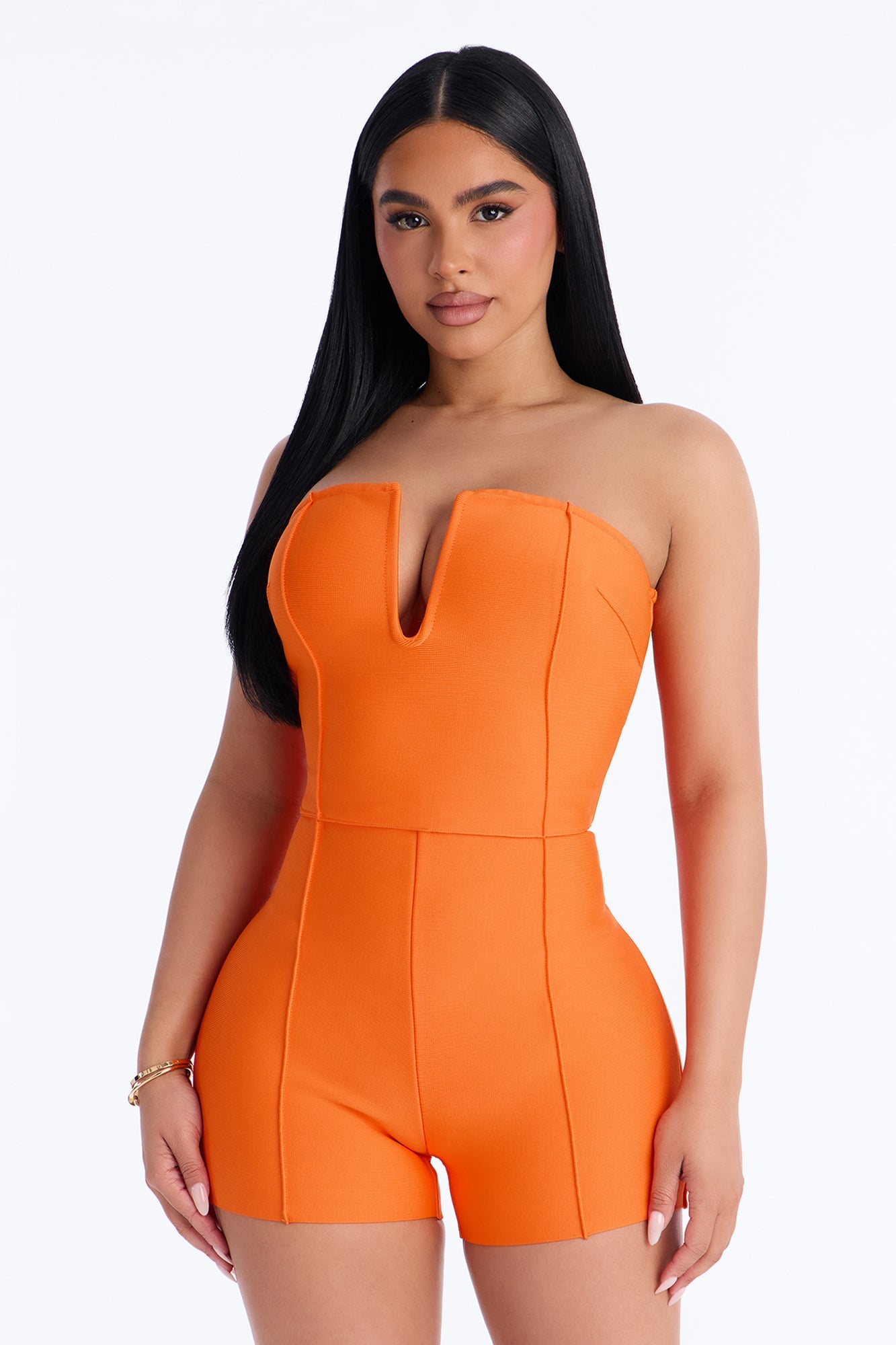 Someone To You Bandage Romper - Orange