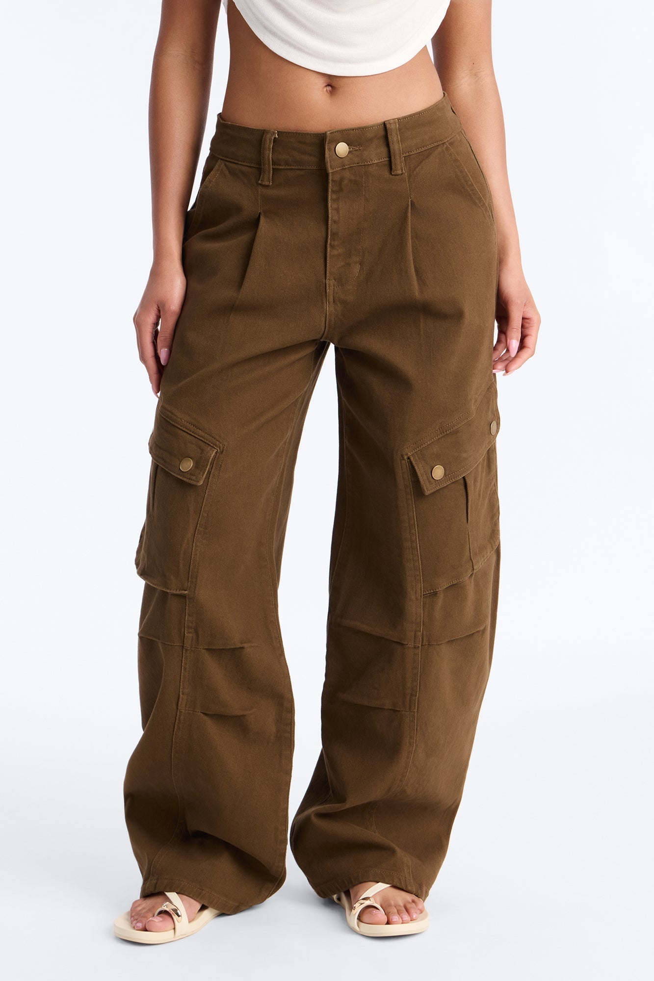 Open Ranks Stretch Cargo Jeans - Olive Fashion Nova