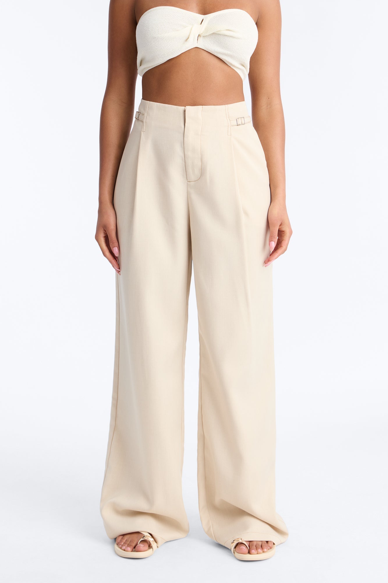 Angela High Rise Trouser Pant 33″ - Stone Fashion Nova