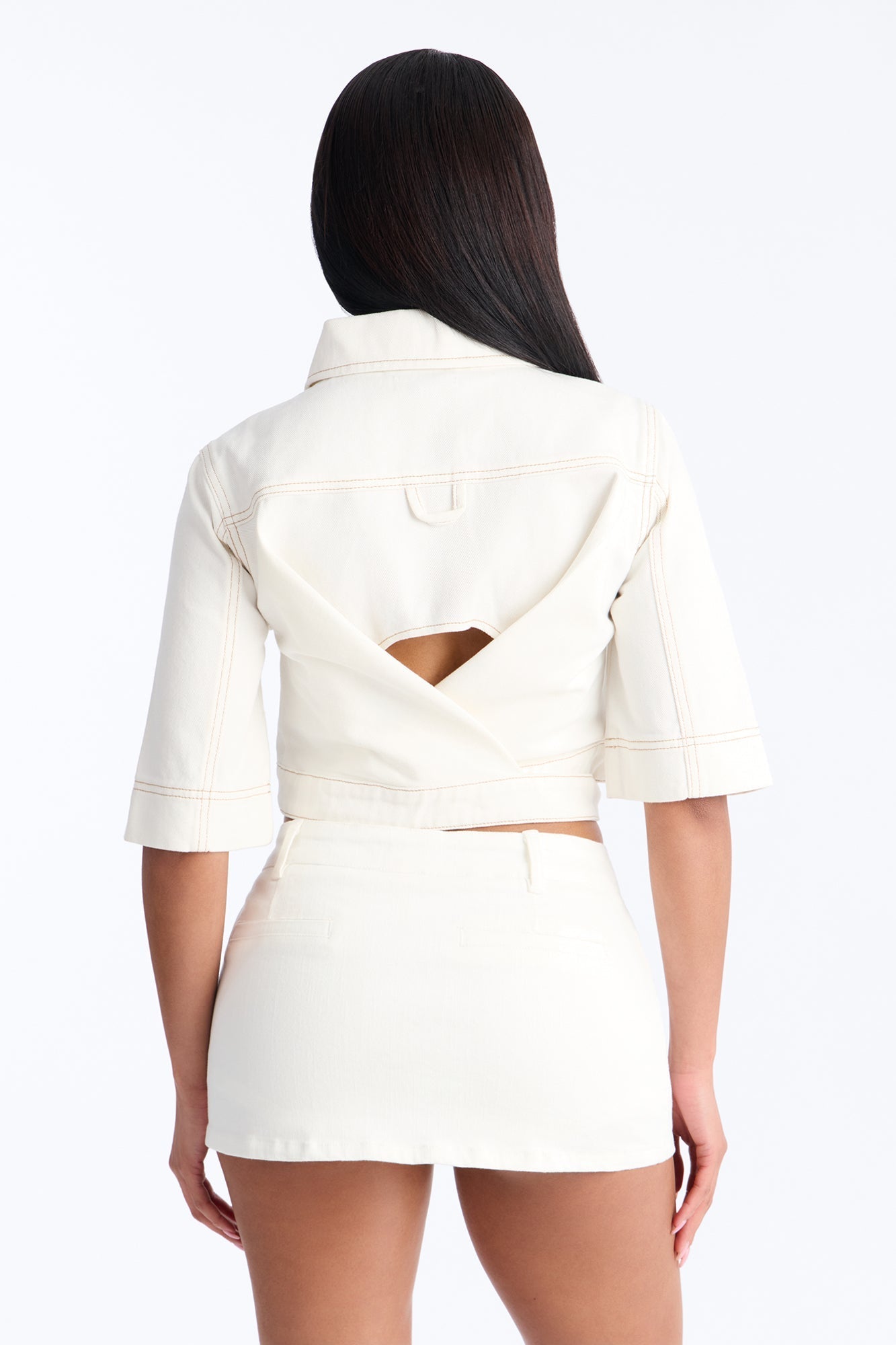 Ridin' Around Denim Top - White Fashion Nova