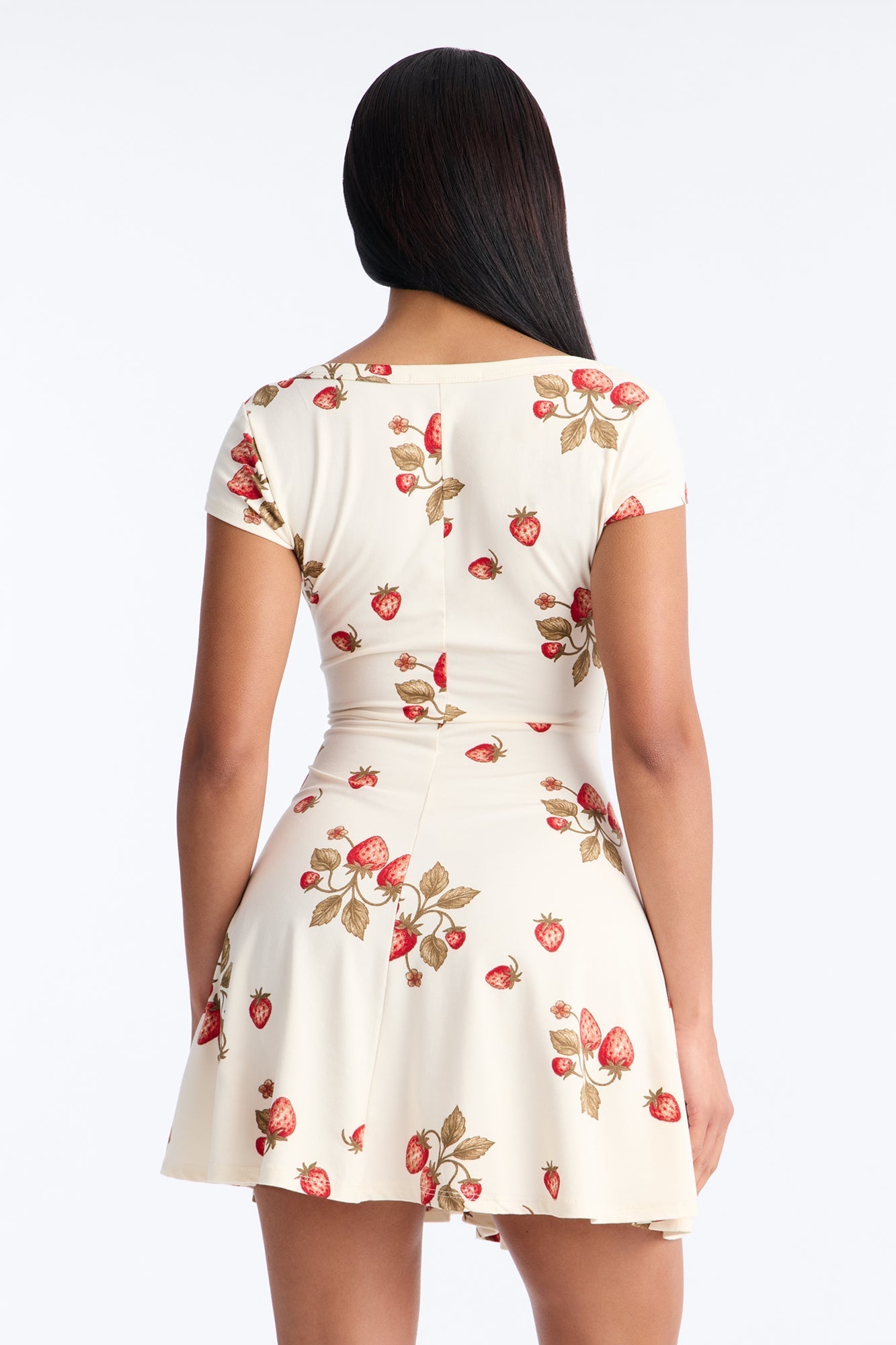 Elliana Short Sleeve Mini Dress - Cream/combo Fashion Nova