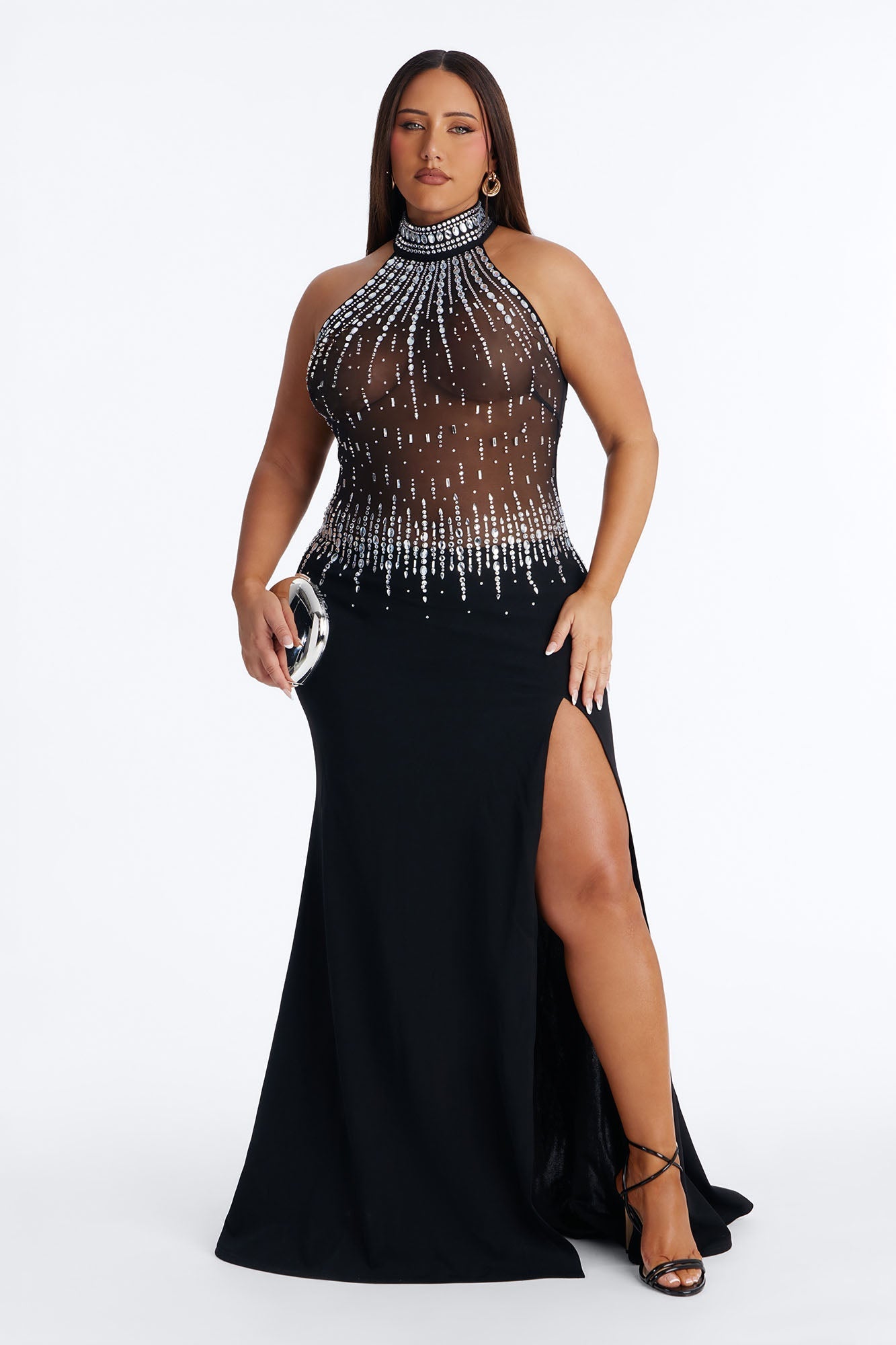 Chloe Rhinestone Embellished Gown - Black Fashion Nova