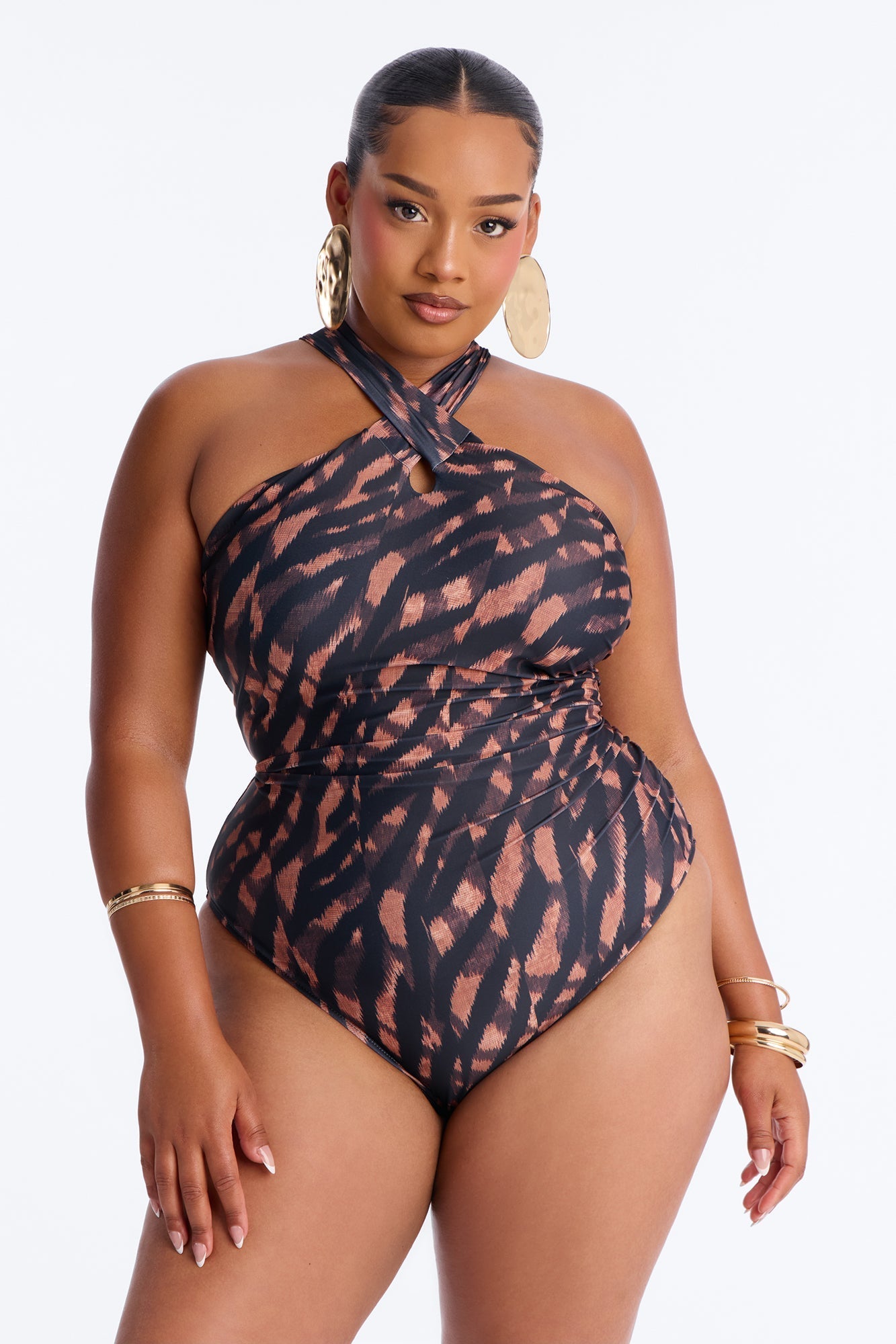 By Your Side 1 Piece Swimsuit - Black/combo Fashion Nova