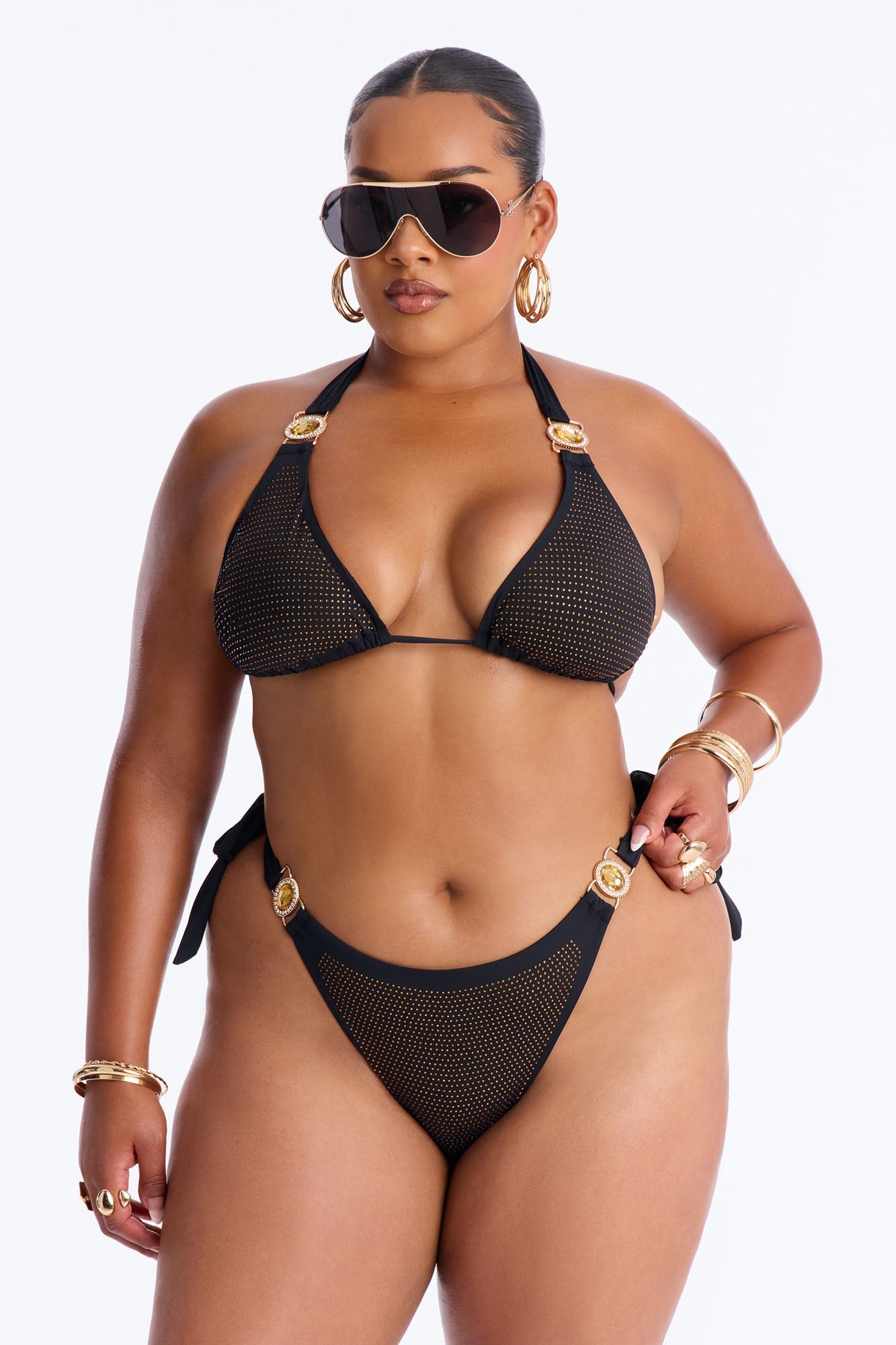 Shore Luck Hardware 2 Piece Bikini - Black Fashion Nova