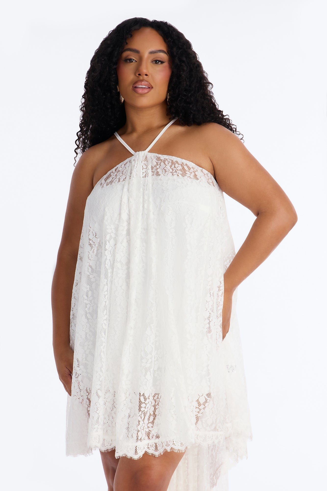 Garden Fairy High Low Lace Maxi Dress - White