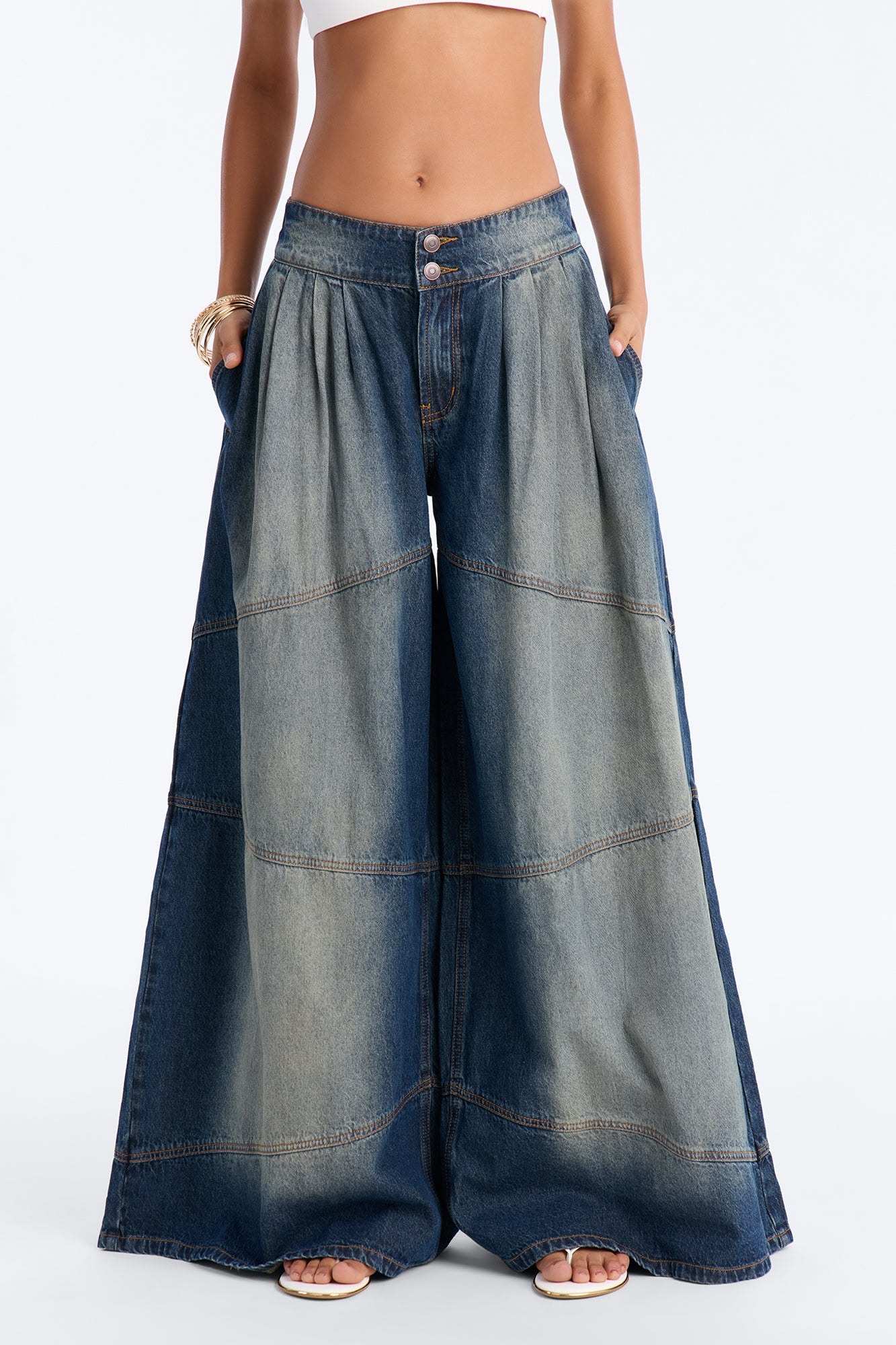 Big Journey EZ Waist Wide Leg Jeans - Vintage Wash