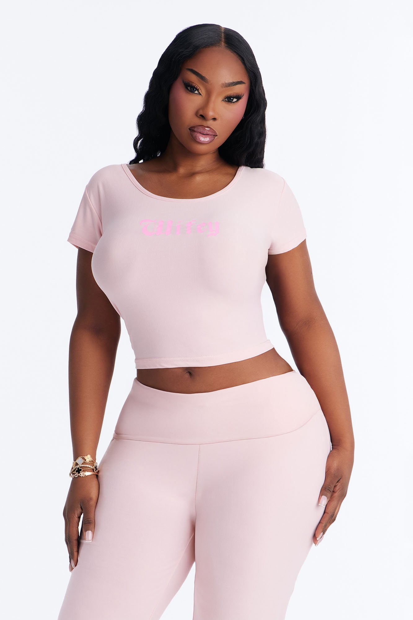 Wifey For Lifey Tee & Pant PJ Set - Pink Fashion Nova