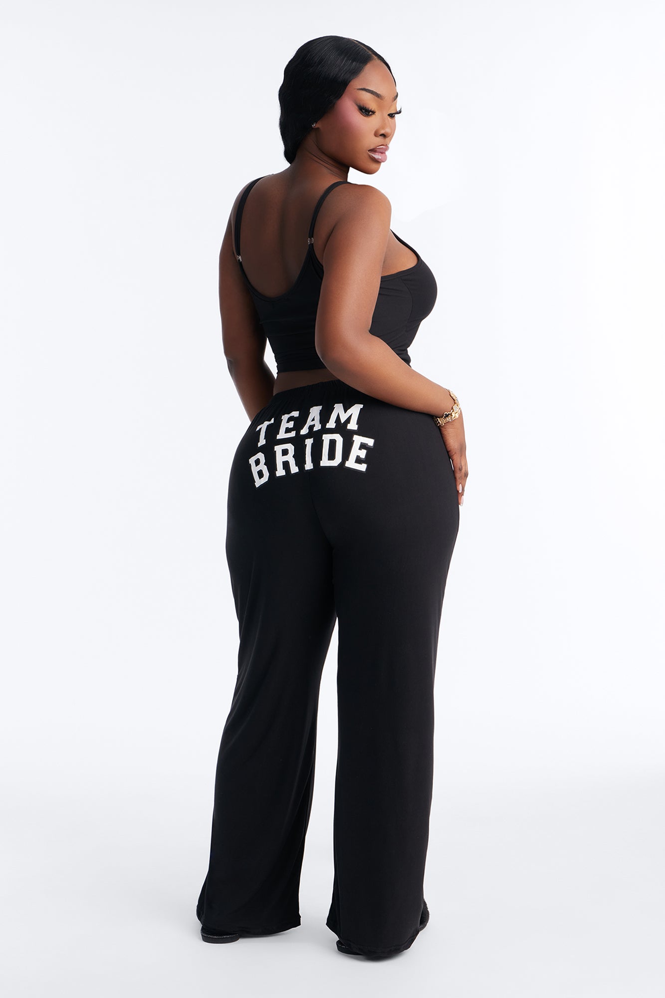 Team Bride Boarding PJ Set - Black Fashion Nova
