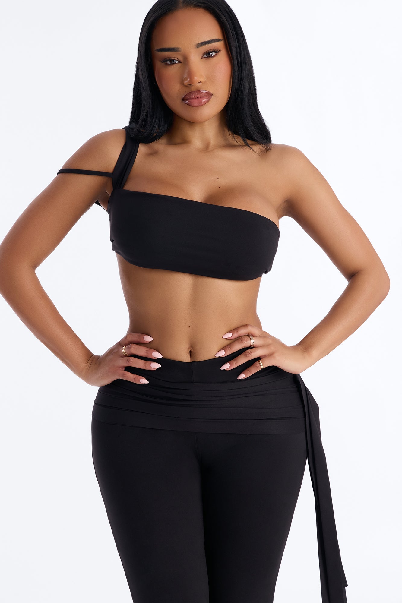 Bianca Matte Form Double Lined Tie Capri Pant - Black Fashion Nova