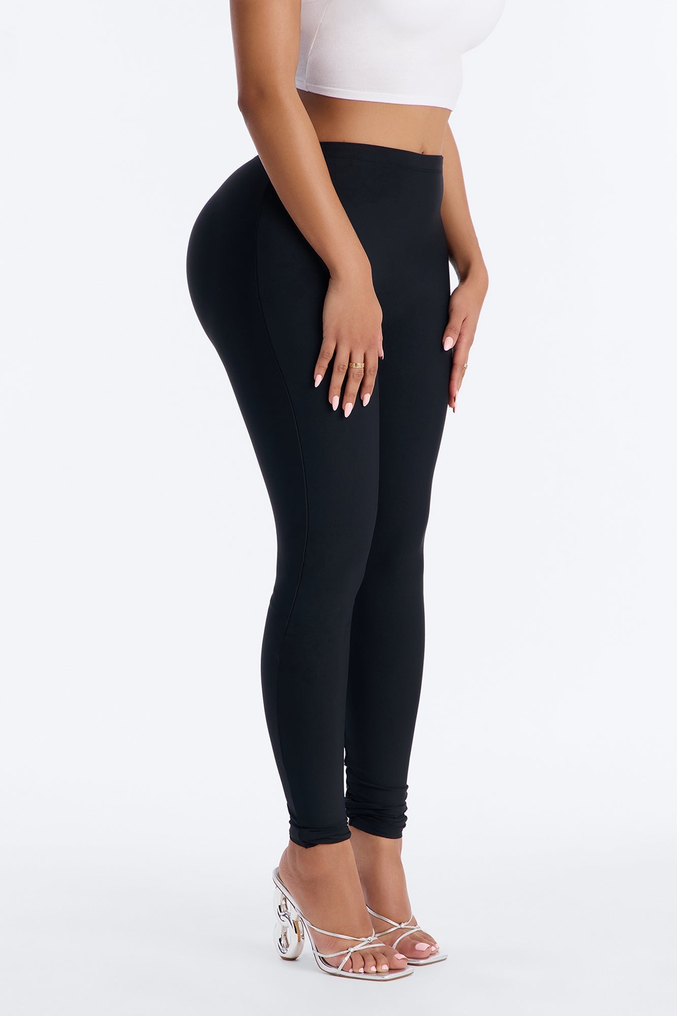 Hate Much High Waisted Butt Enhanced Padding Leggings - Black Fashion Nova