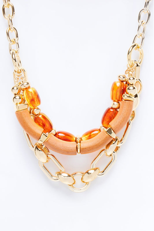 Spring Breaker Layered Necklace - Gold/Brown Fashion Nova
