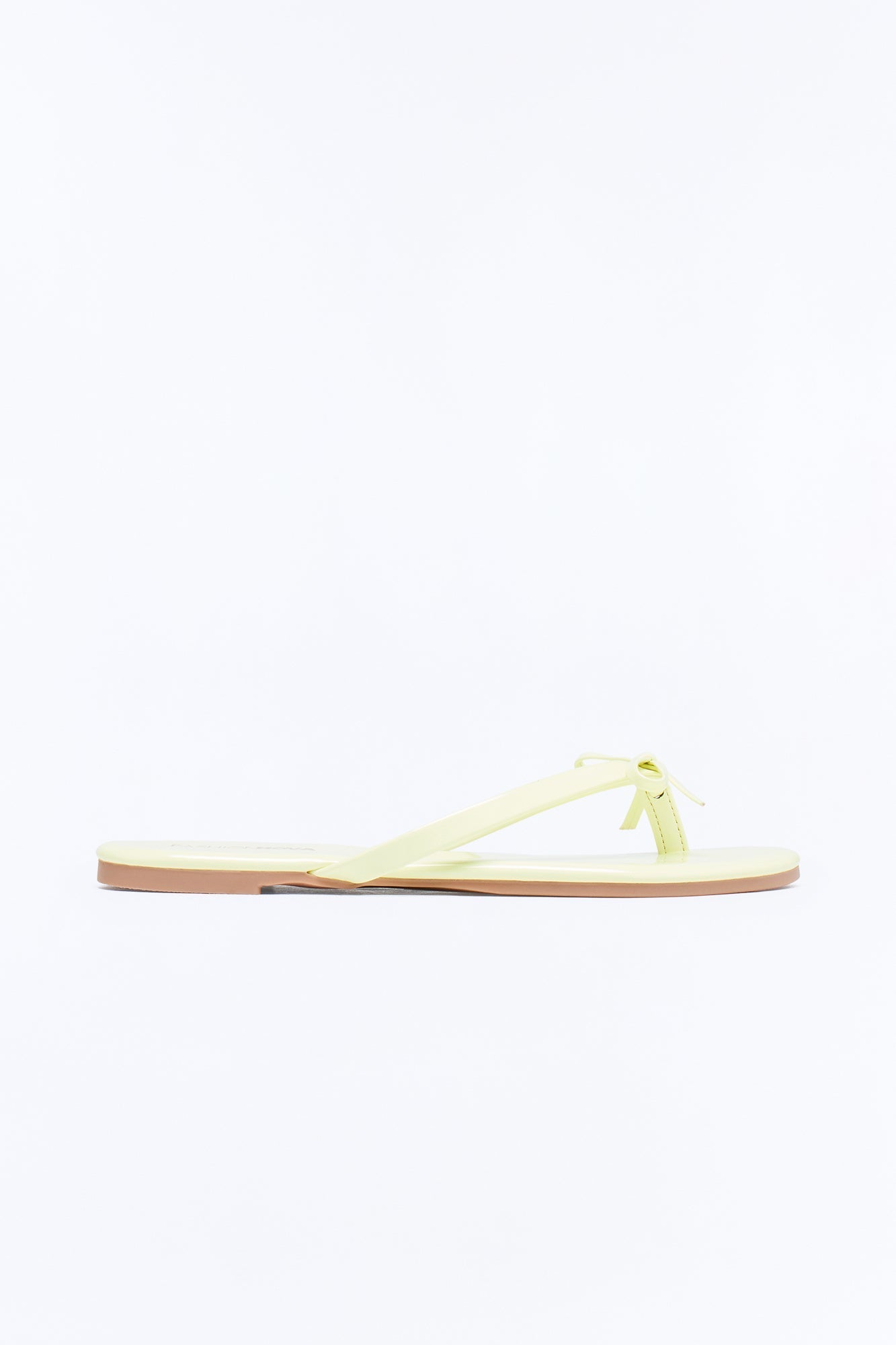 Coral Bow Flip Flops - Yellow Fashion Nova