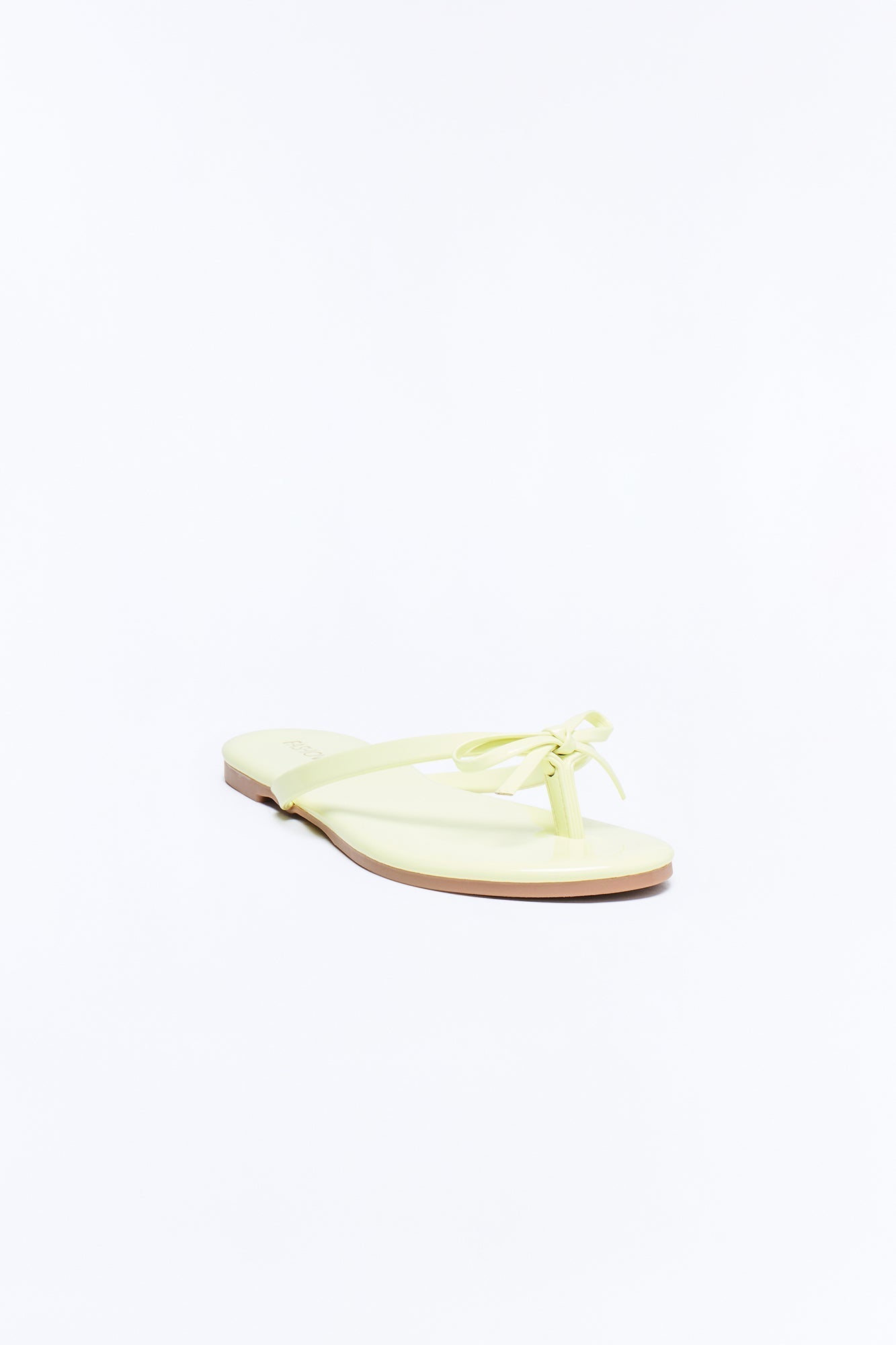 Coral Bow Flip Flops - Yellow Fashion Nova