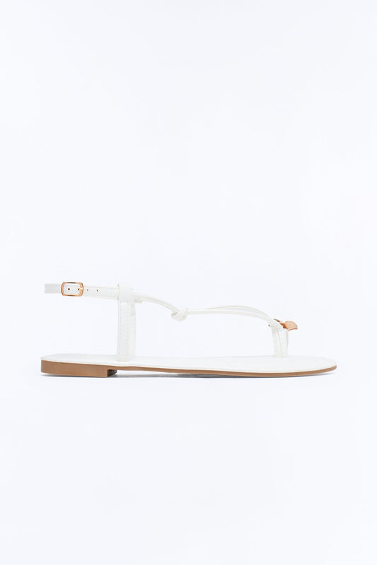 Summer Toe Ring Sandals - White Fashion Nova