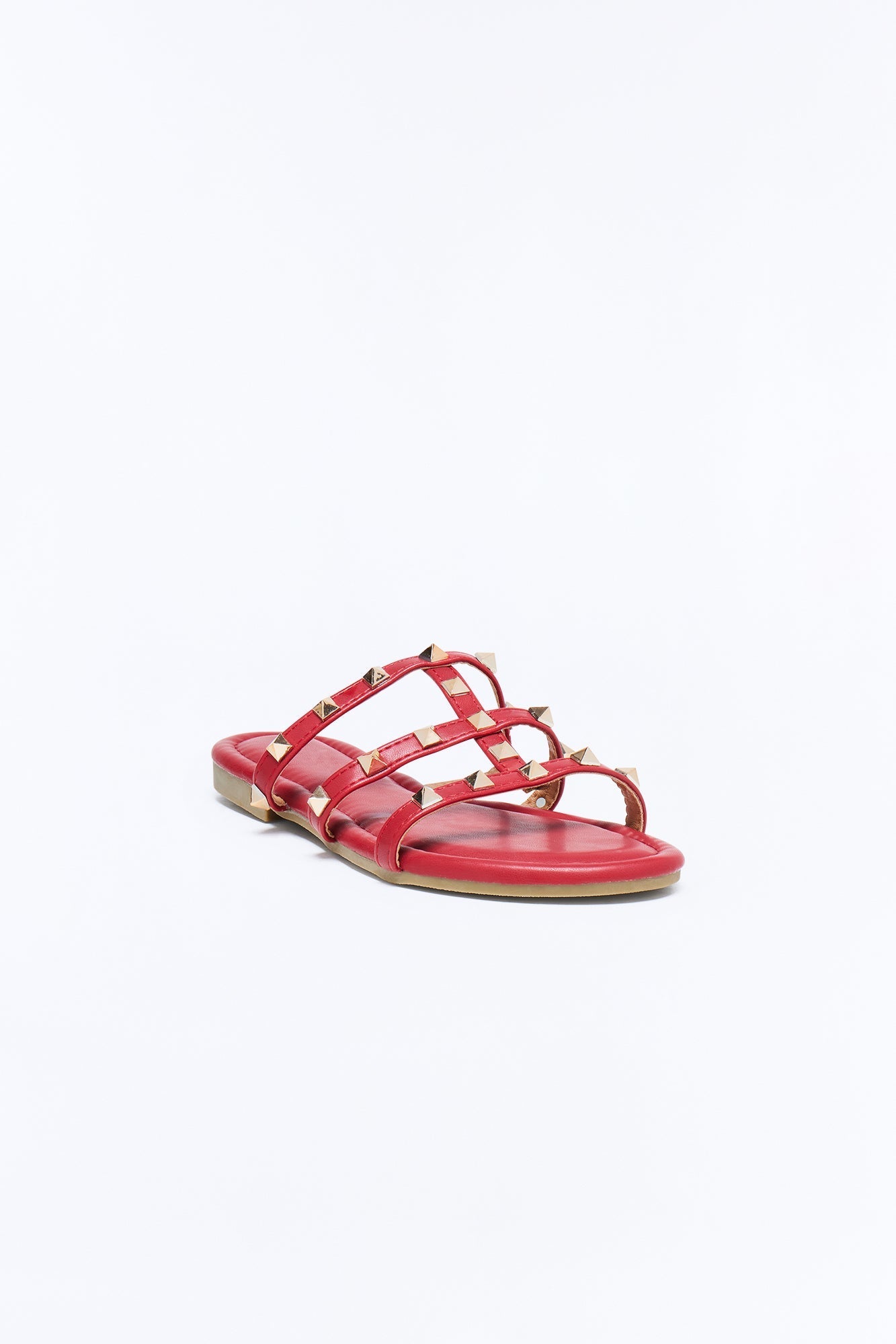 Cambria Studded Sandals - Wine Fashion Nova