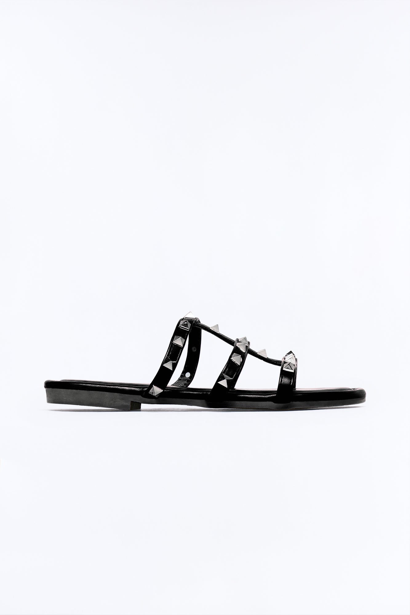 Cambria Studded Sandals - Black Fashion Nova