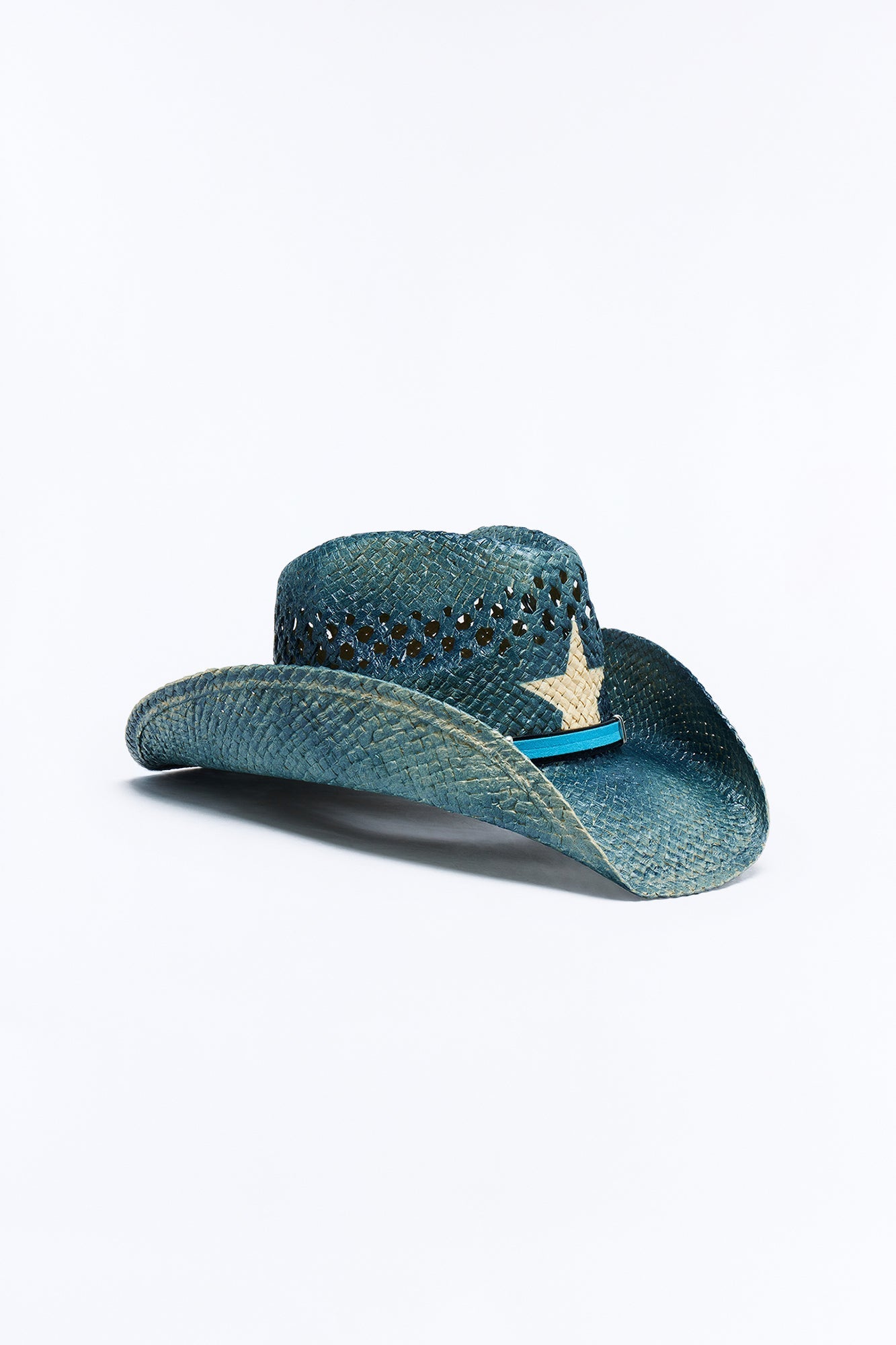 Star Of The Rodeo Straw Cowboy Hat - Blue Fashion Nova