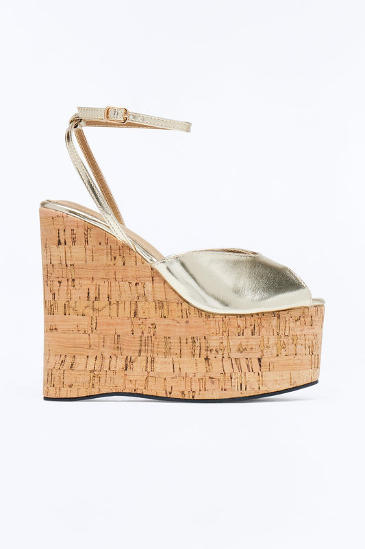 Cult Fav Ultra Platform Wedges - Gold Fashion Nova