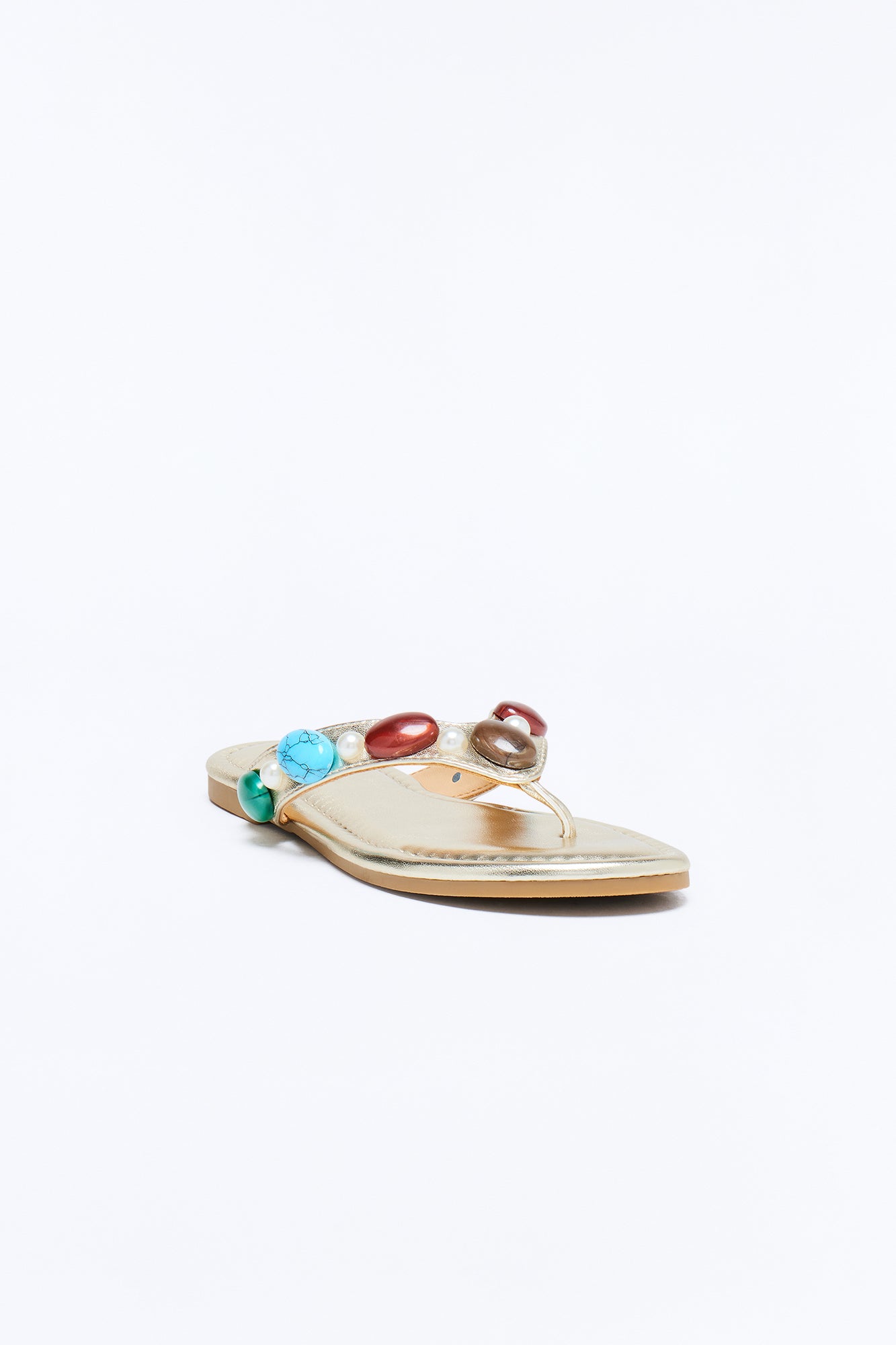 Addison Stone Flip Flops - Gold Fashion Nova