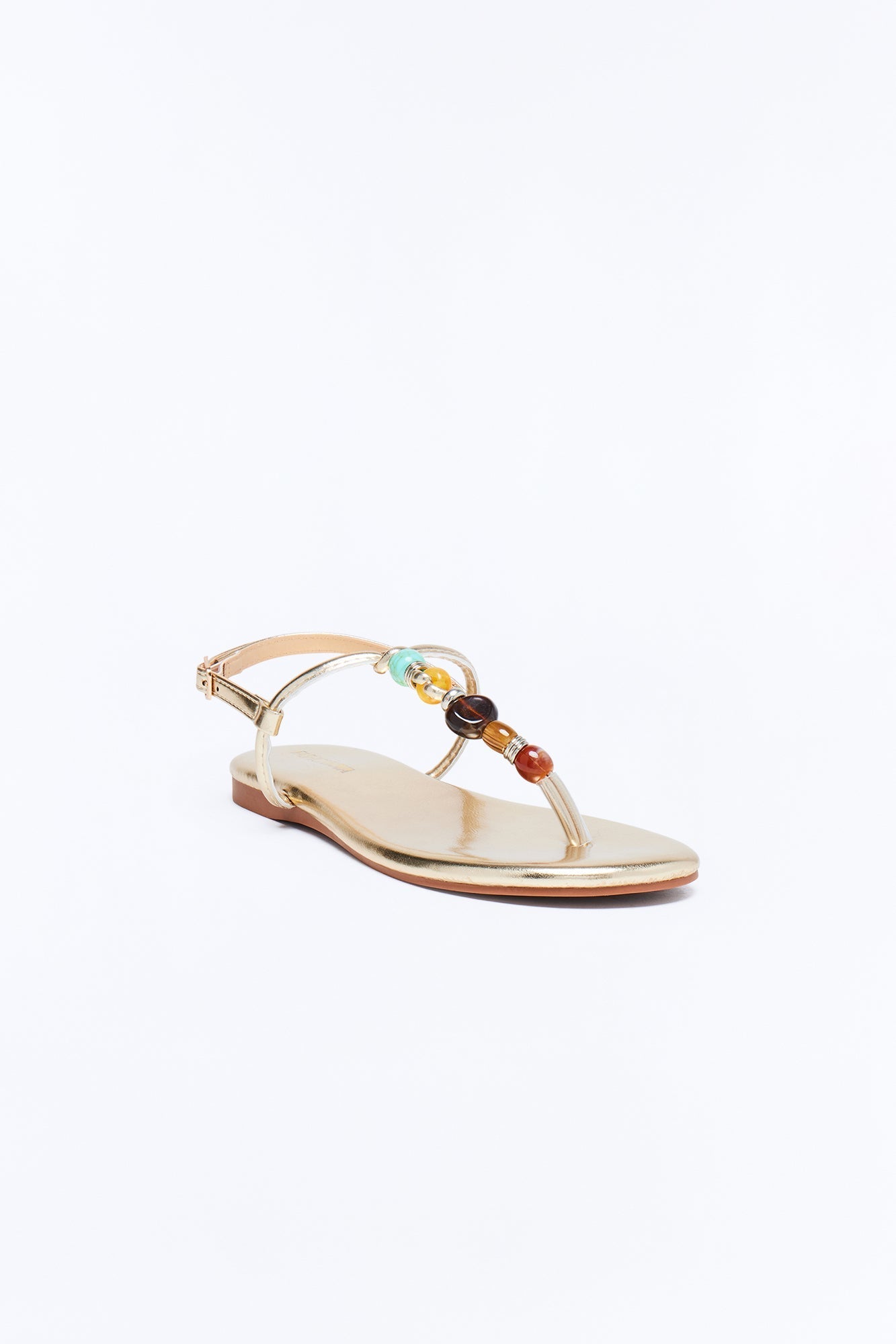 Frana Stone Strappy Sandals - Gold Fashion Nova