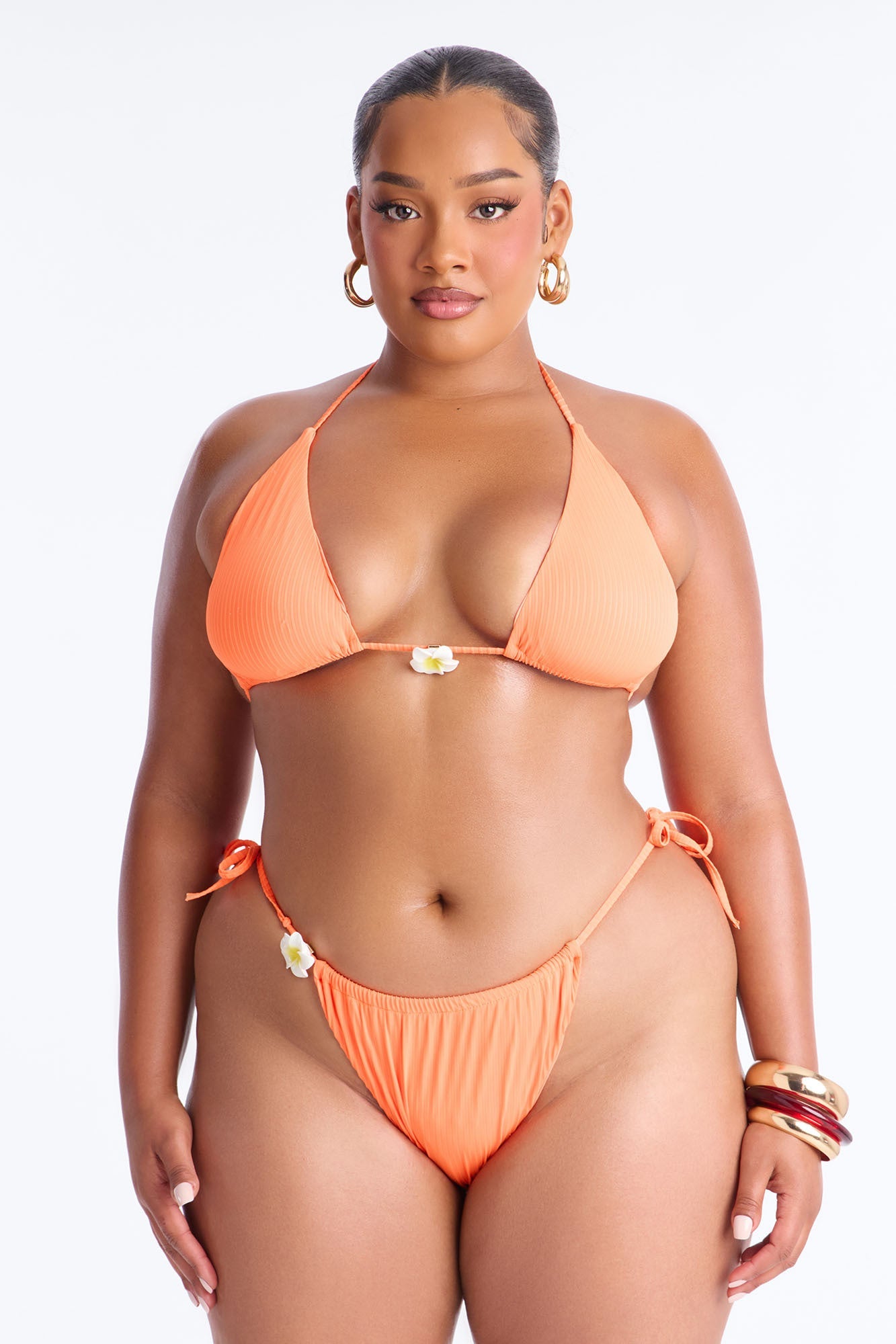 Sunbeam Dream 3 Piece Bikini & Sarong Set - Coral
