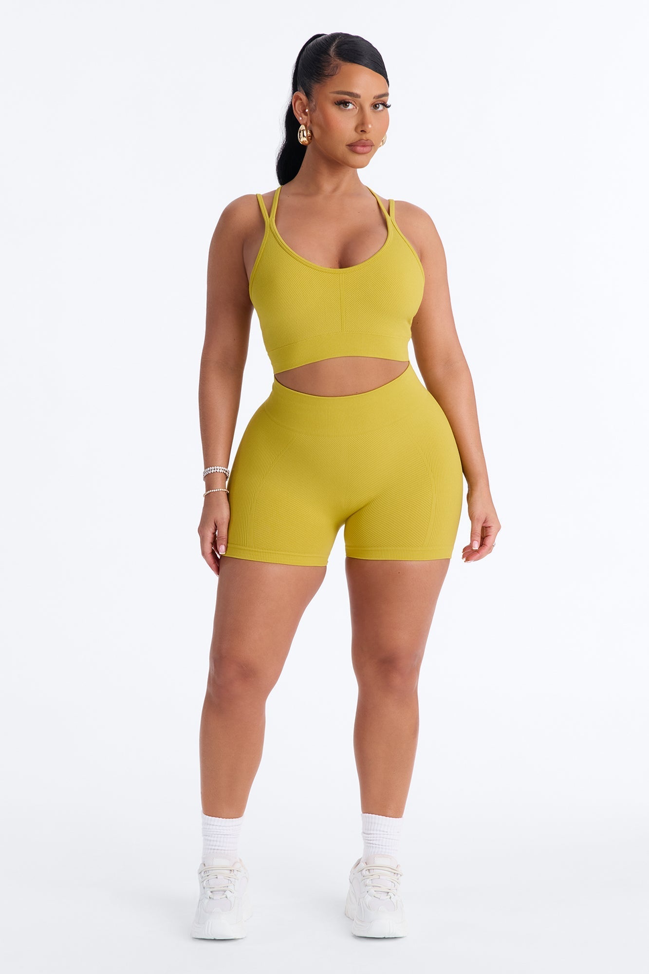Tania Seamless Short Set - Chartreuse Fashion Nova