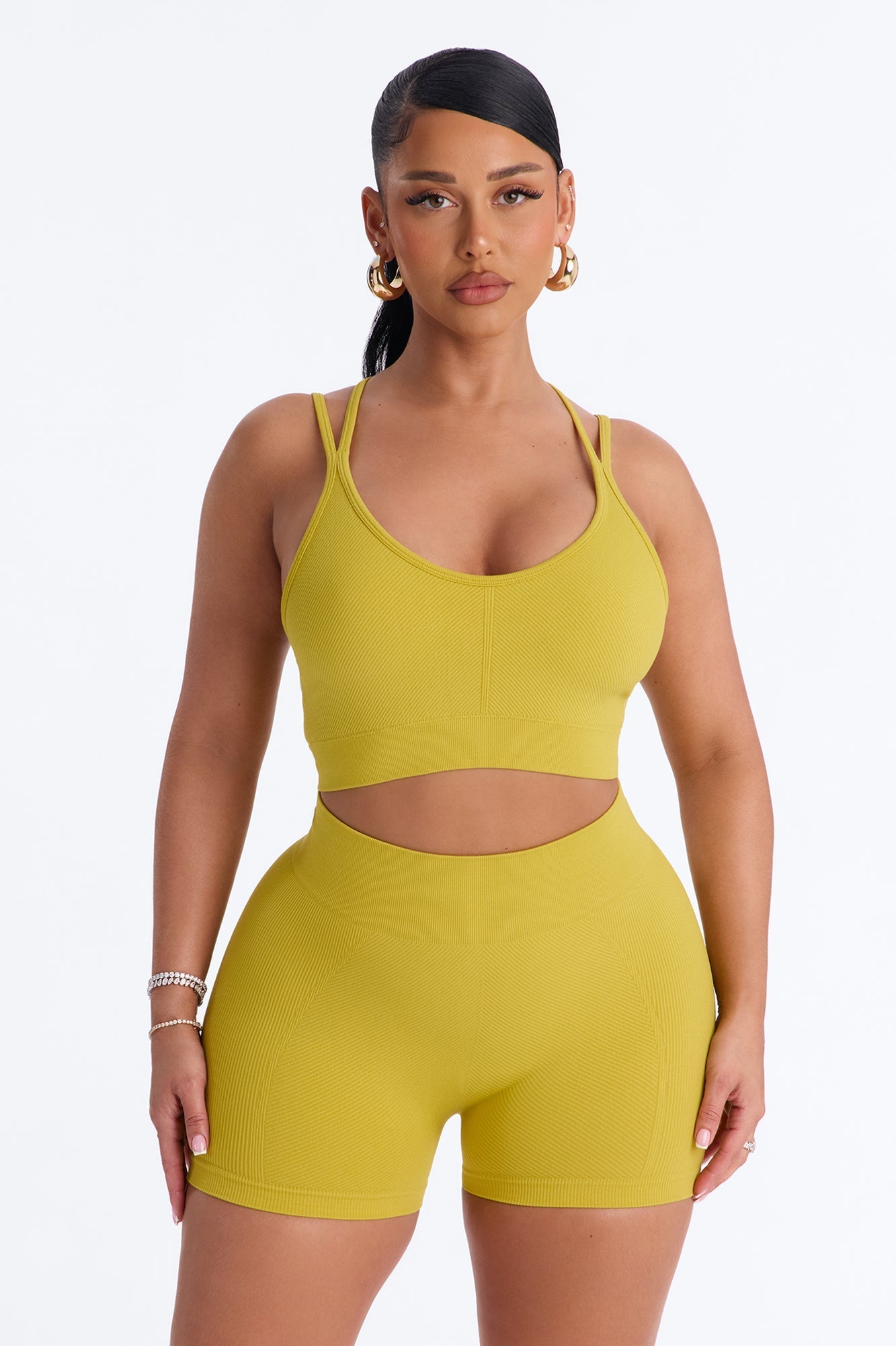 Tania Seamless Short Set - Chartreuse Fashion Nova