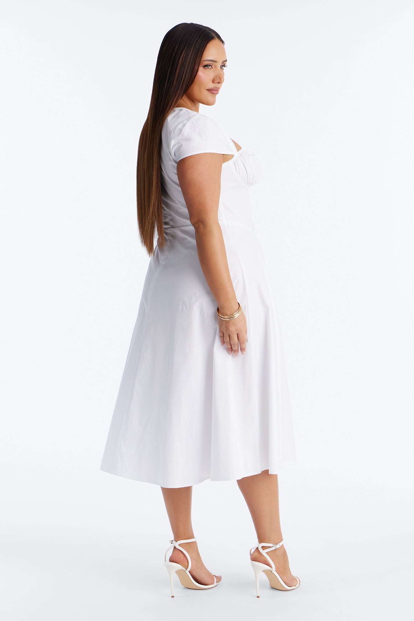 Juniper Cap Sleeve Midi Dress - White Fashion Nova