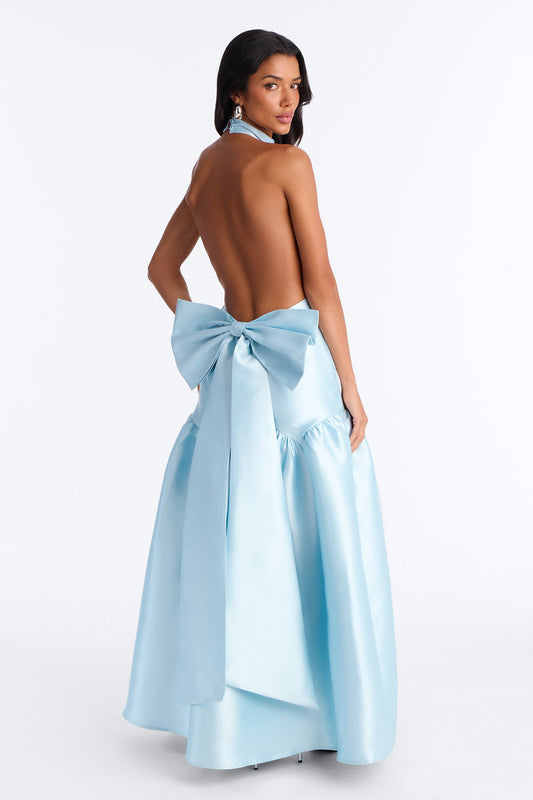 Absolute Stunner Bow Gown - Light Blue Fashion Nova