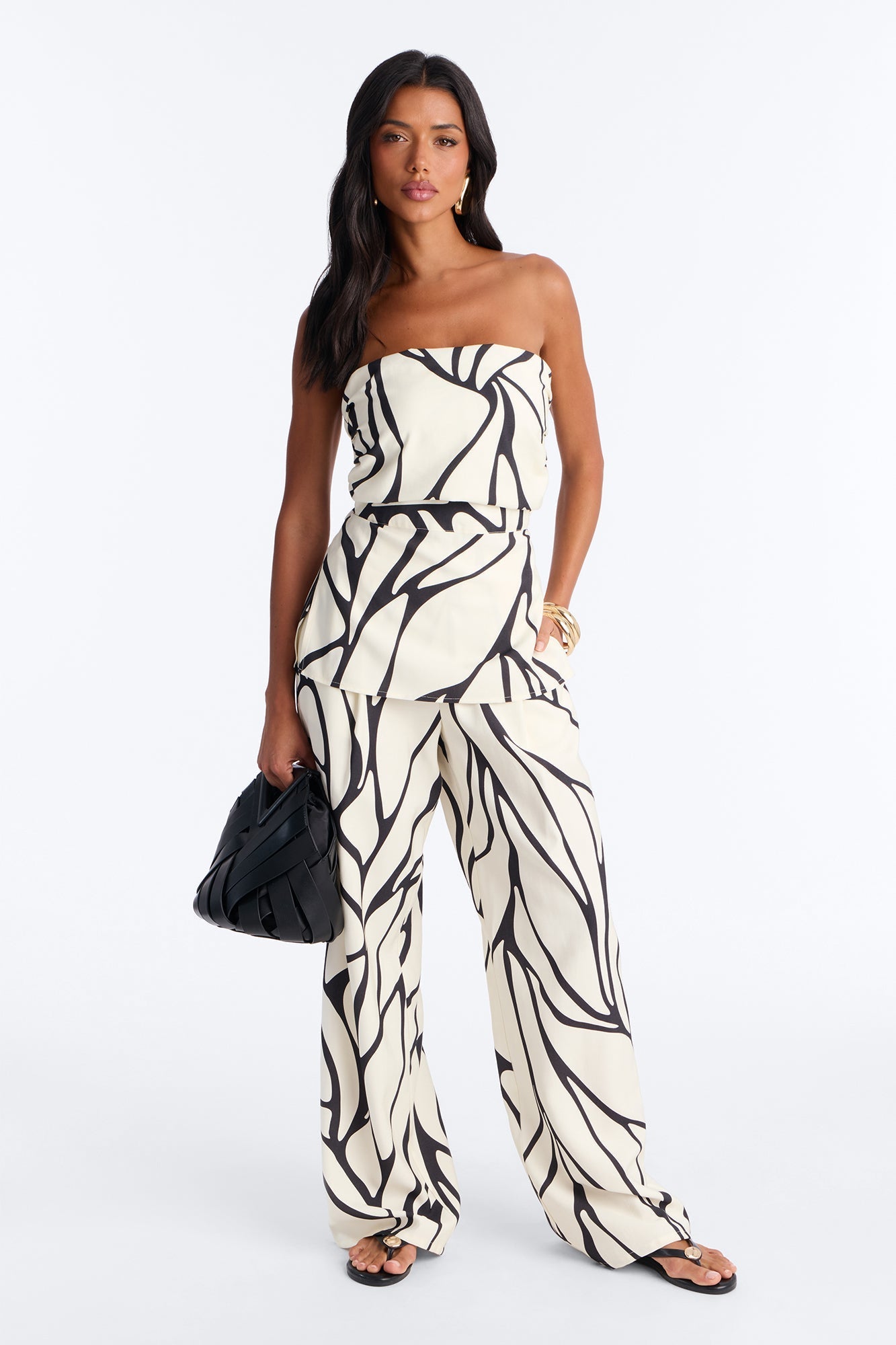 Tracy Strapless Pant Set - Ivory Fashion Nova