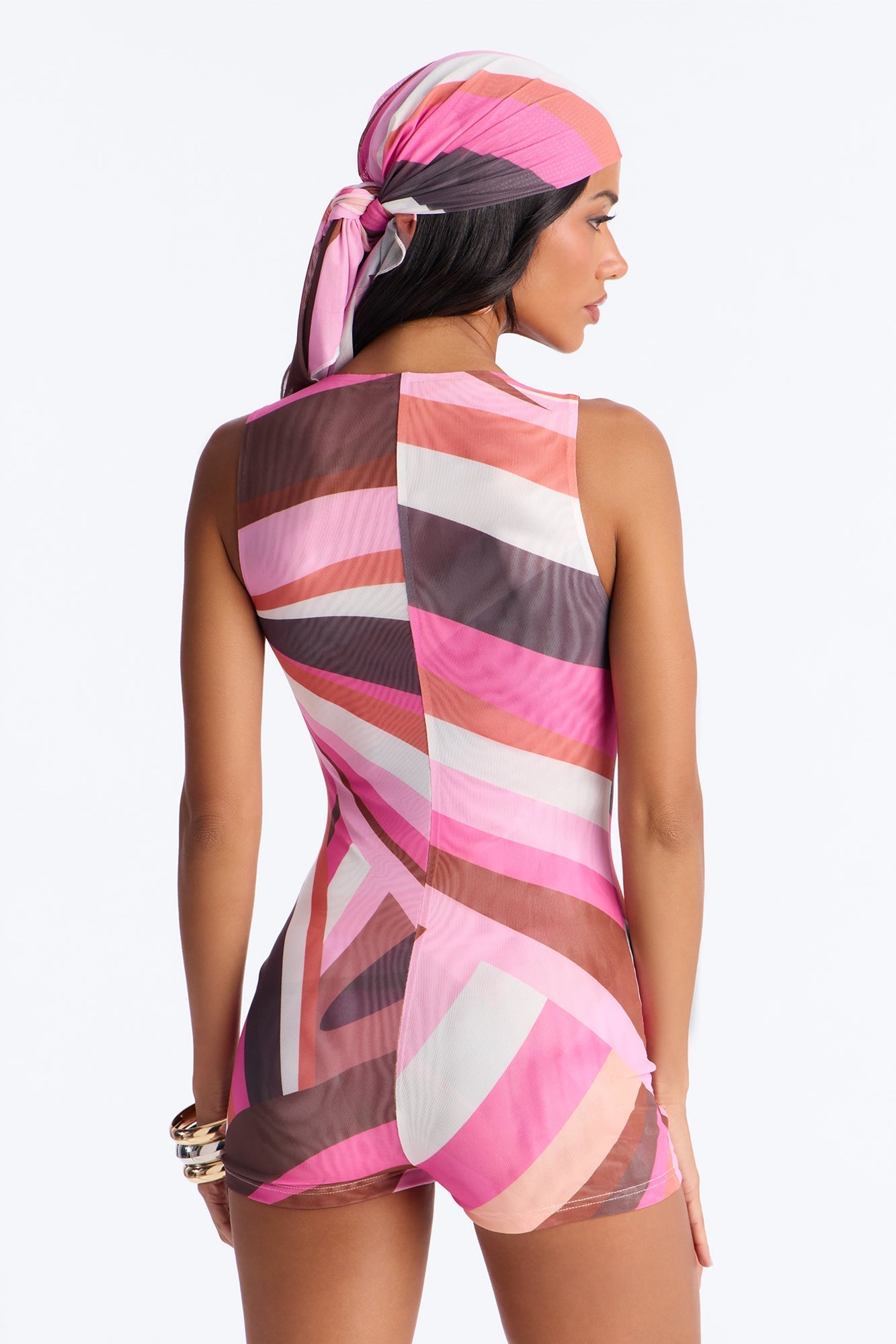 Private Party Abstract 2 Piece Romper Set - Pink Fashion Nova