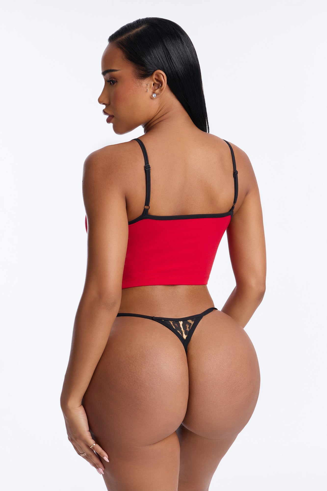 Ed Hardy Wild Thing PJ Bralette And Panty Set - Red/combo