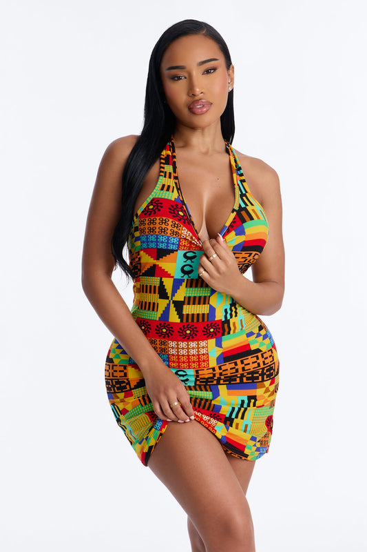 Soft For You Abstract PJ Sleep Dress - Multi Color