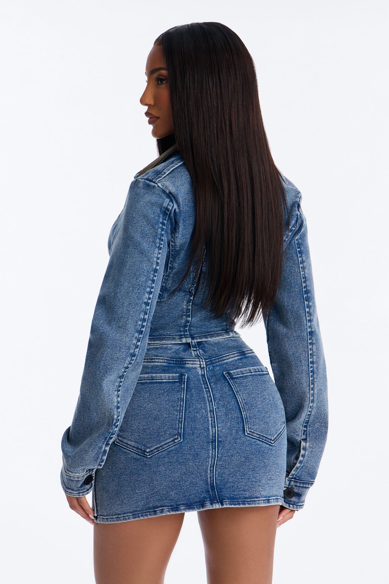 Denim Directive Skirt Set - Medium Wash
