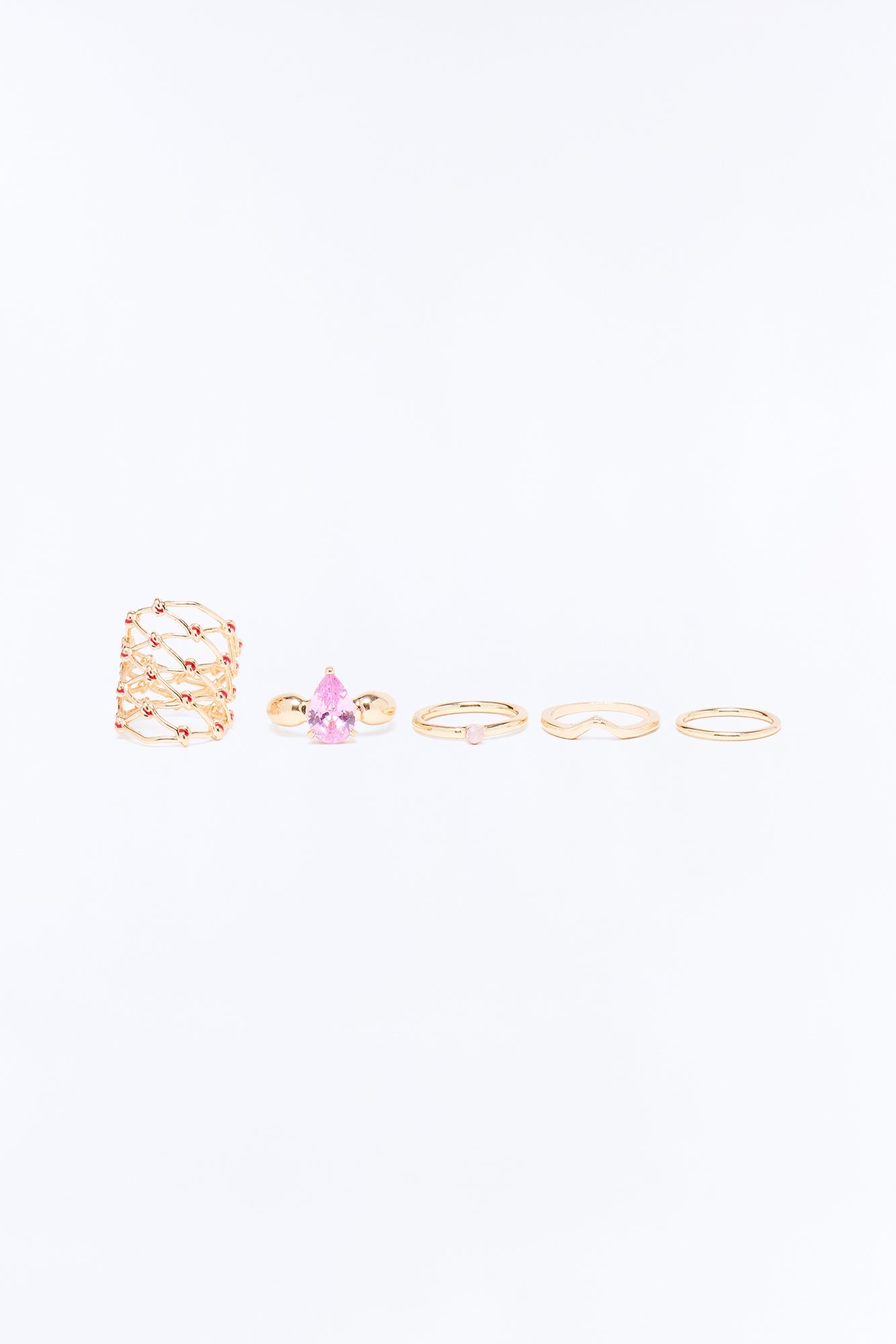 Day To Night 5 Piece Ring Set - Gold