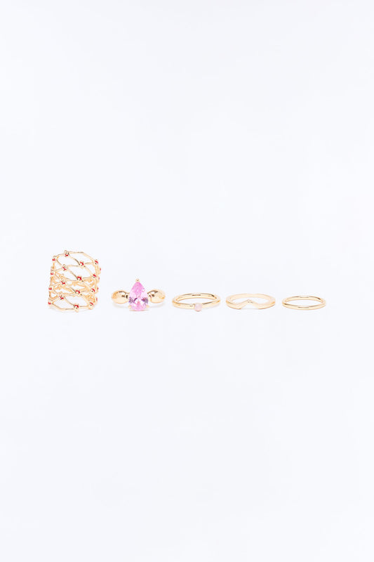 Day To Night 5 Piece Ring Set - Gold