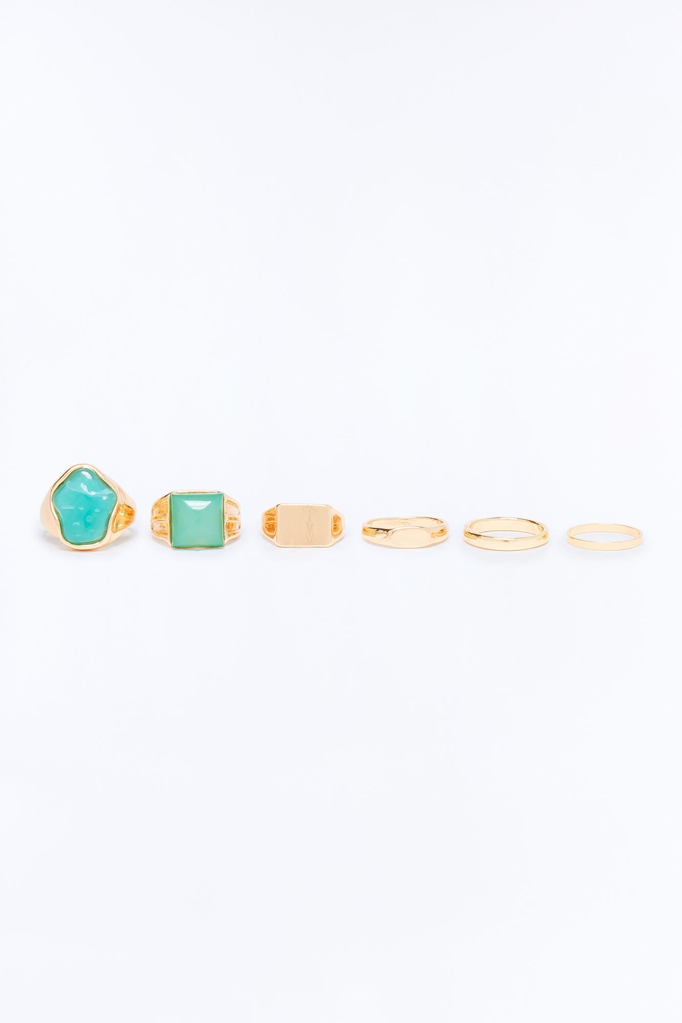 Crystal Cove 6 Piece Ring Set - Gold/Blue