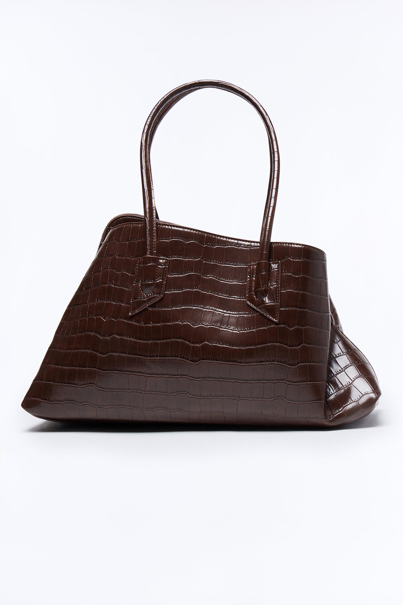 On The Good Side Faux Leather Tote Bag - Brown