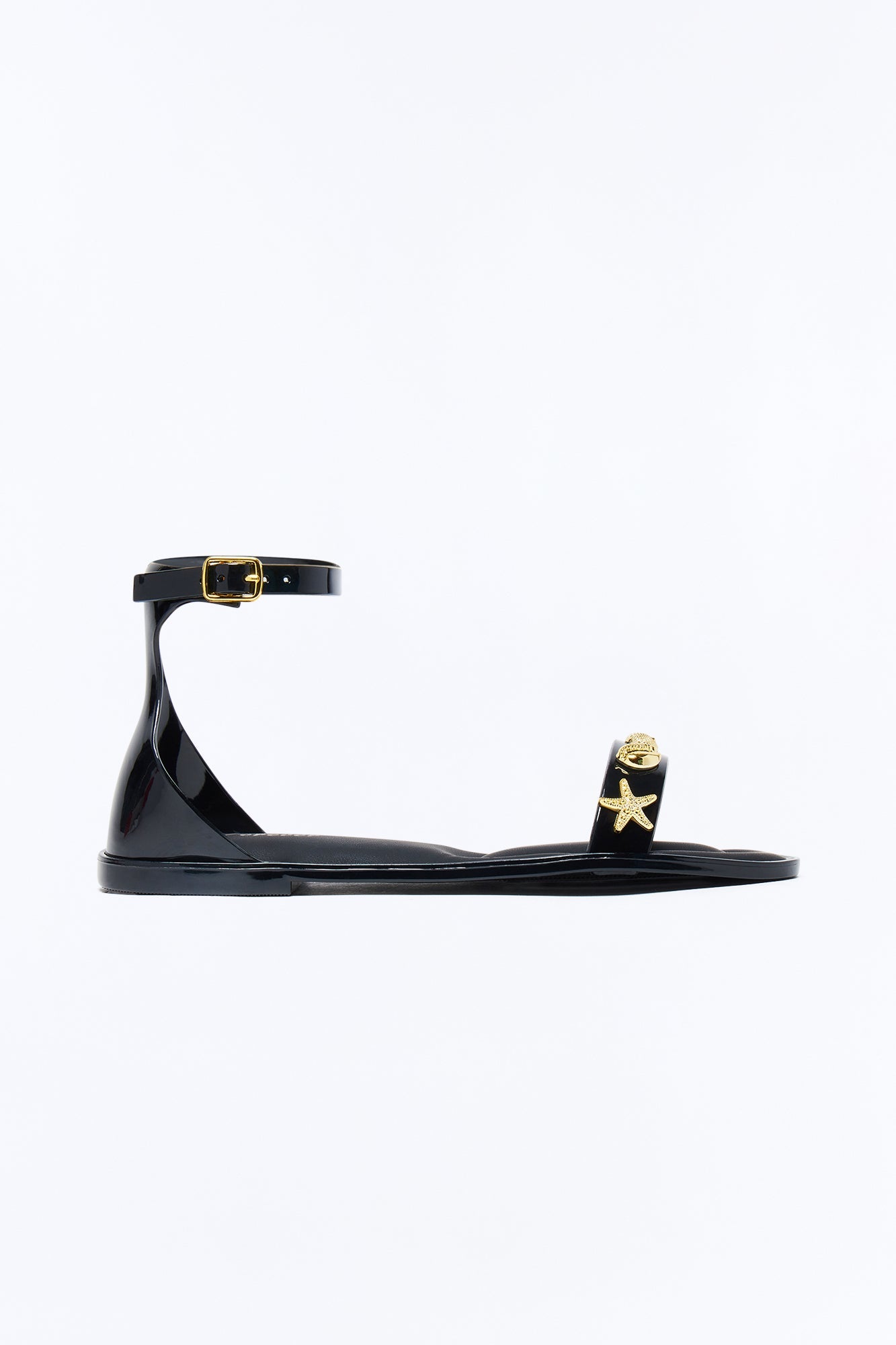 Sake Hardware Jelly Ankle Strap Sandals - Black