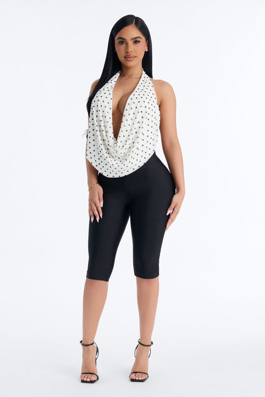 Tricot Low Rise Clean Waistband Pedal Pusher - Black