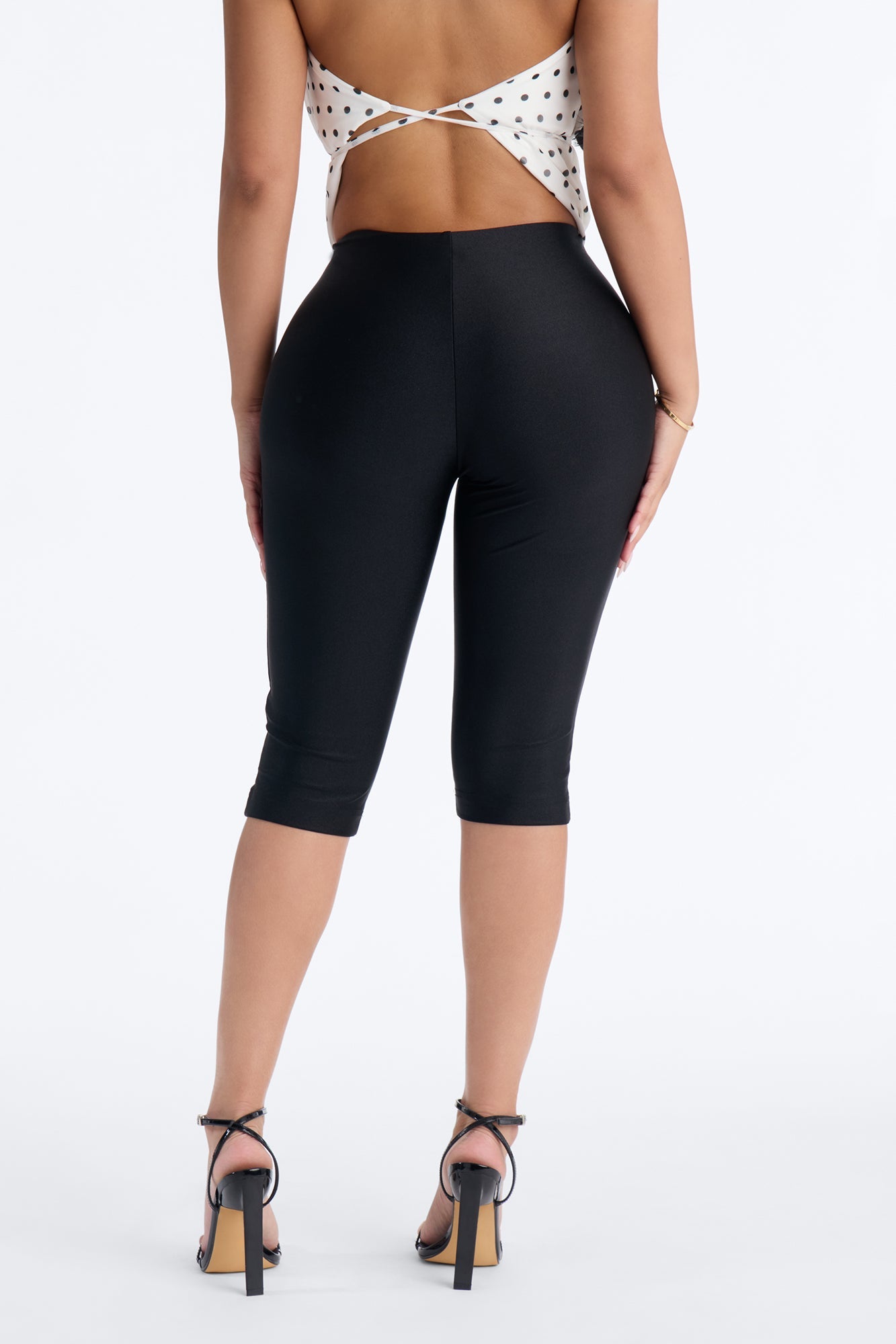Tricot Low Rise Clean Waistband Pedal Pusher - Black