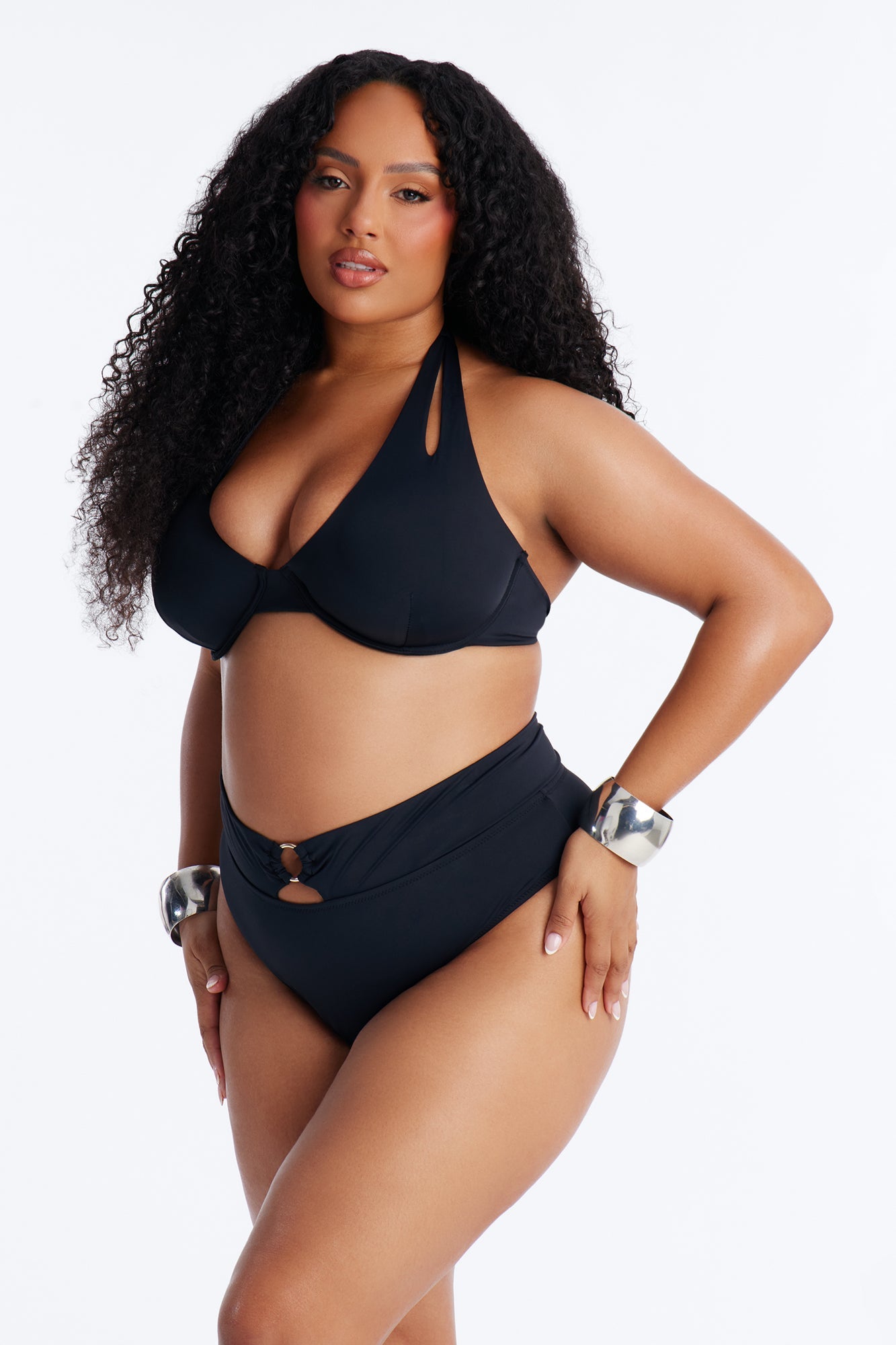 Margaritas At The Pool Hardware Underwire 2 Piece Bikini - Black
