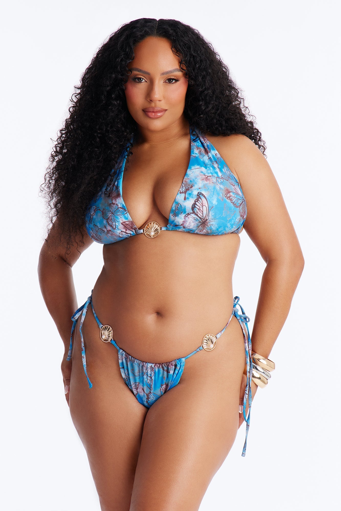 No Comparison Bikini And Coverup Skirt - Blue/combo Fashion Nova