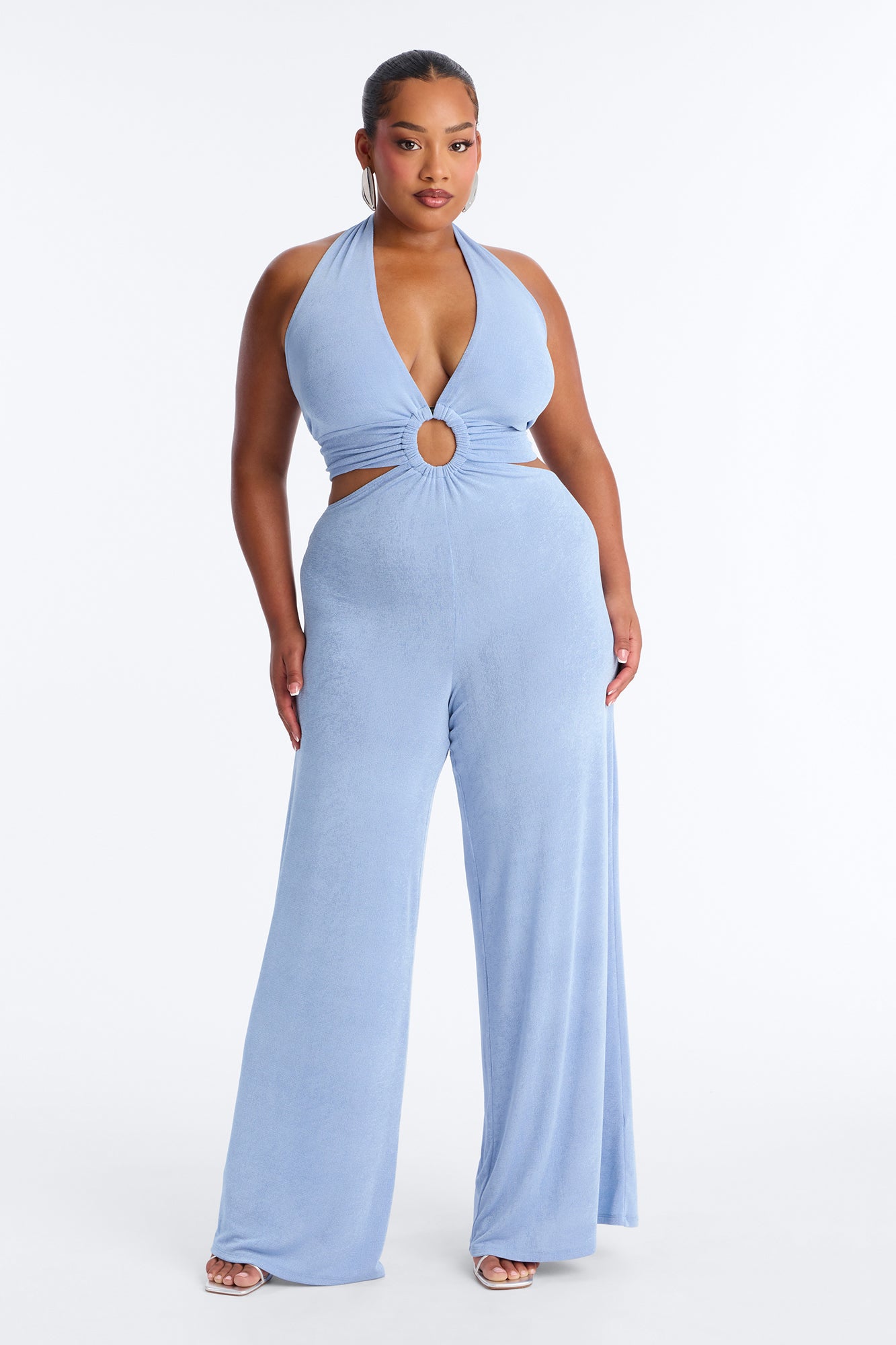 Full Effect Slinky Jumpsuit - Blue Fashion Nova