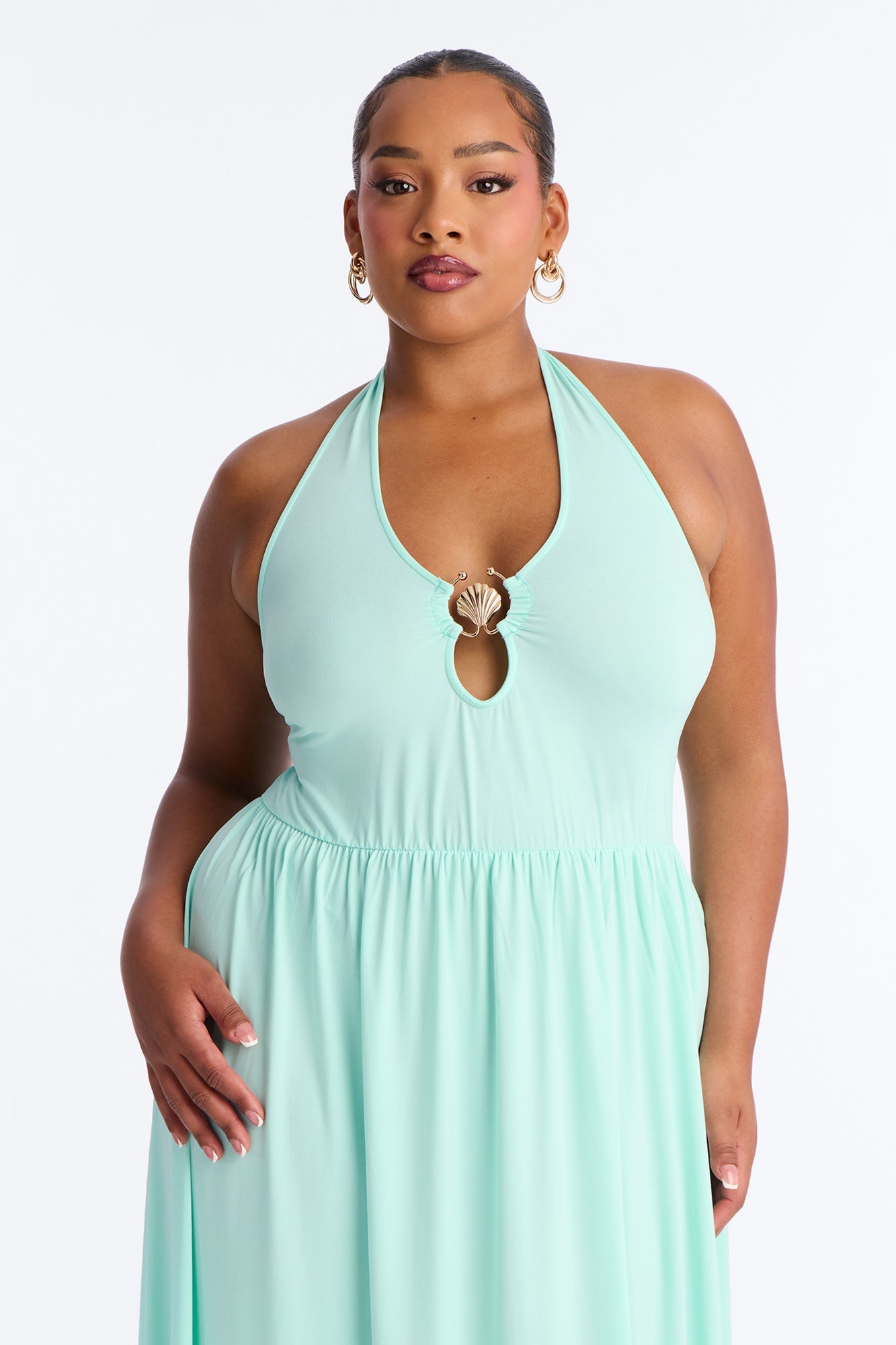 Jayden Halter Hardware Maxi Dress - Aqua